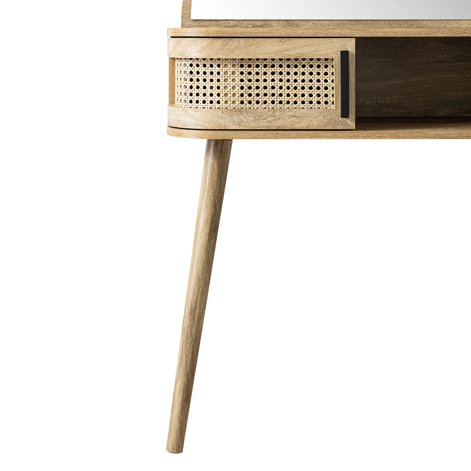 Izzy Curved Rattan Dressing Table, Natural - Image 14