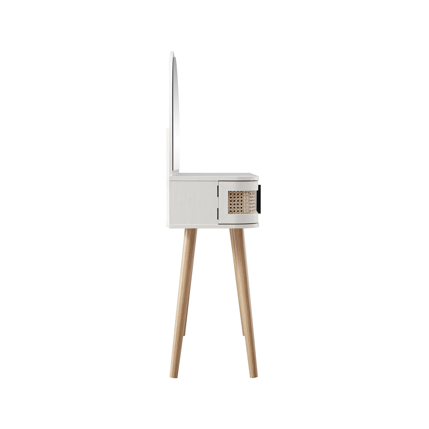 Izzy Curved Rattan Dressing Table, White - Image 12