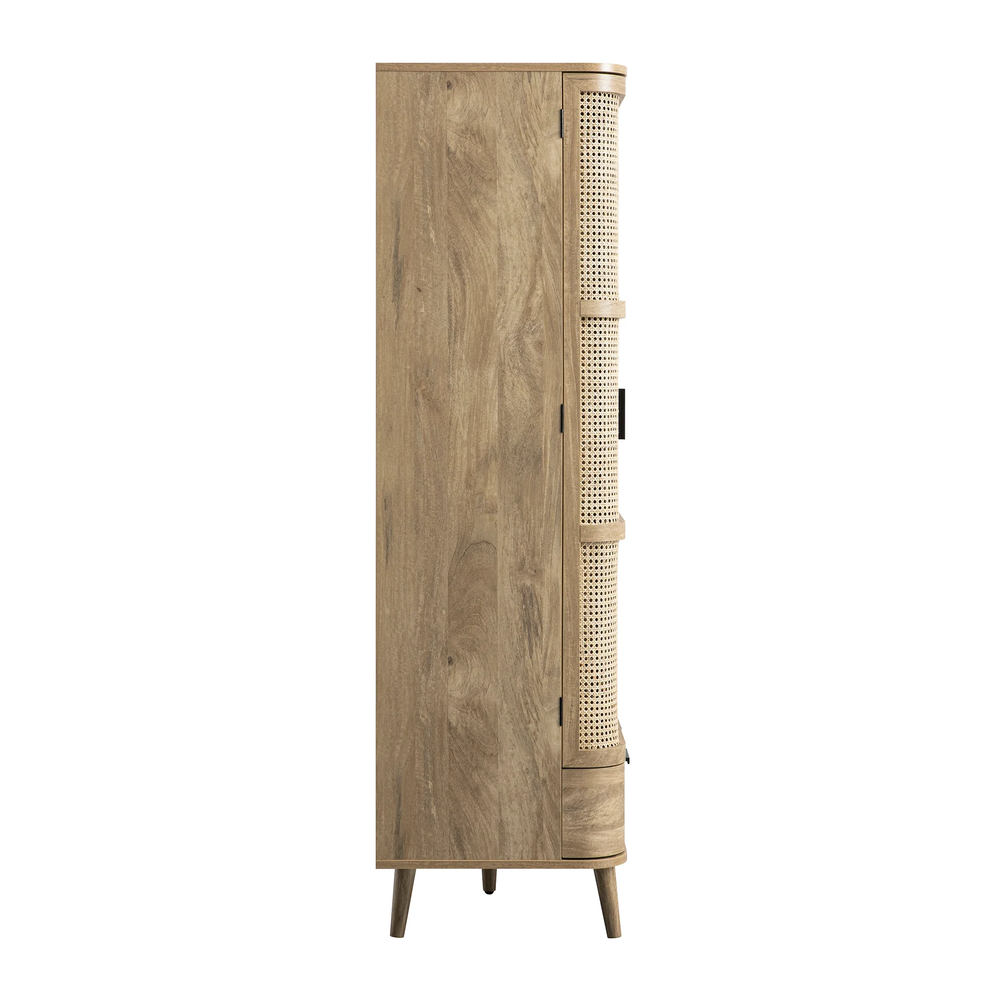 Izzy Curved Rattan Triple Wardrobe, Natural - Image 13