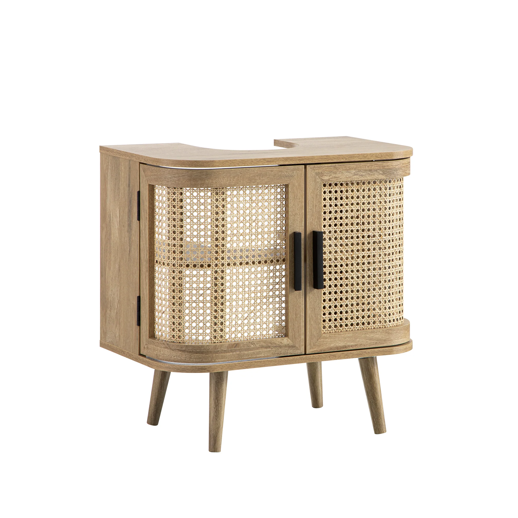 Izzy Curved Rattan Undersink Unit, Natural - Image 8