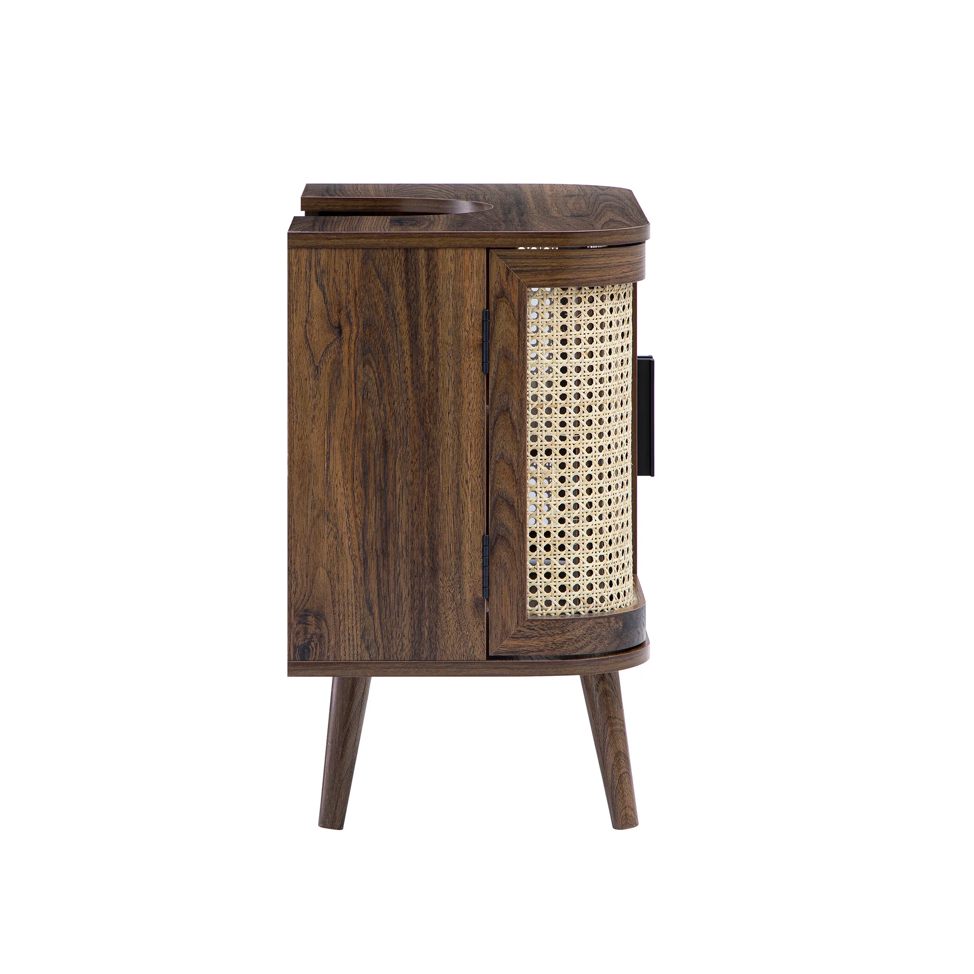 Izzy Curved Rattan Undersink Unit, Walnut - Image 13