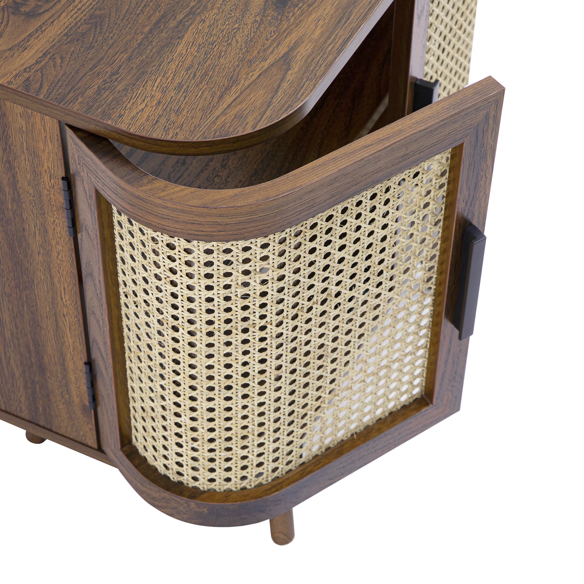 Izzy Curved Rattan Undersink Unit, Walnut - Image 16