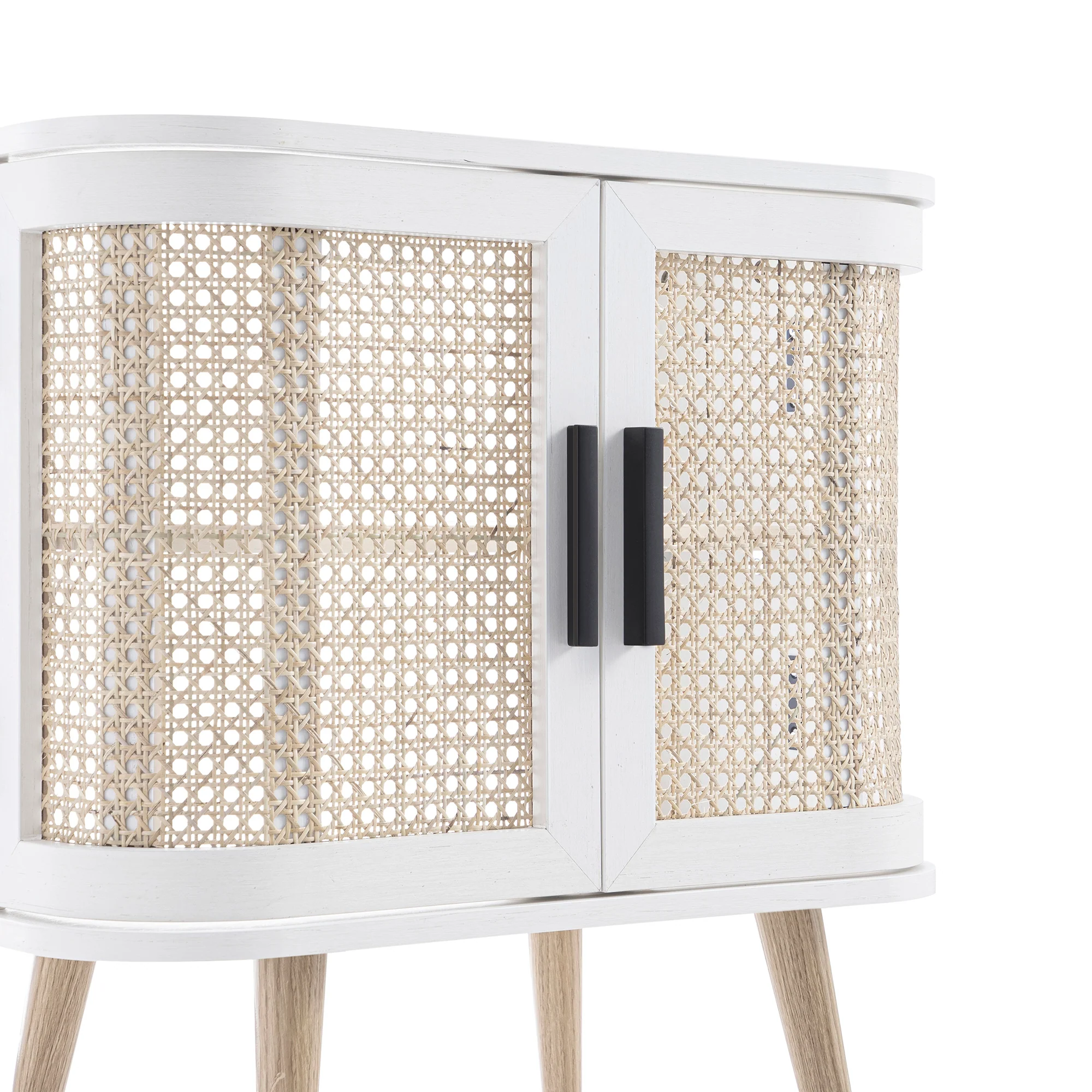 Izzy Curved Rattan Undersink Unit, White - Image 14