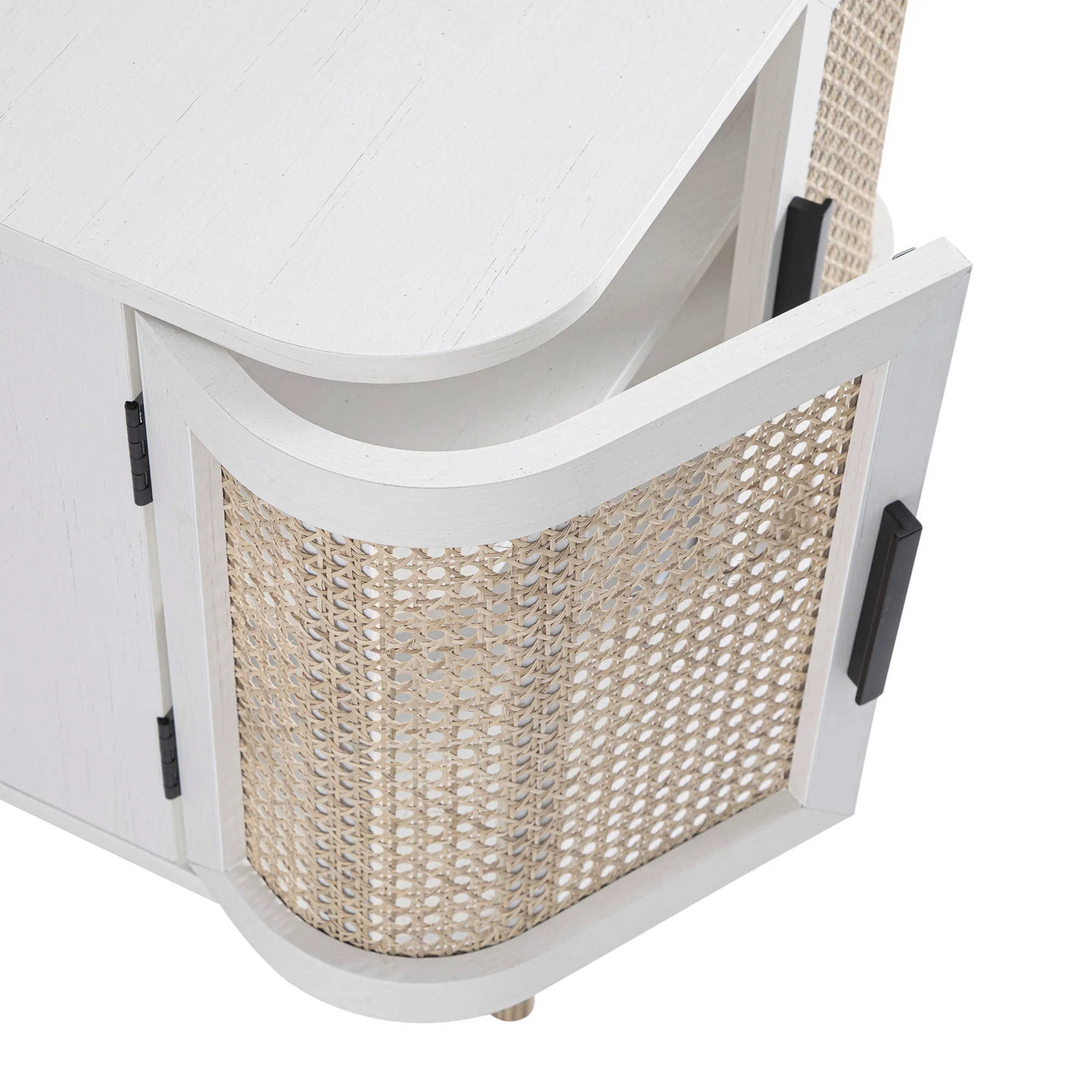 Izzy Curved Rattan Undersink Unit, White - Image 15