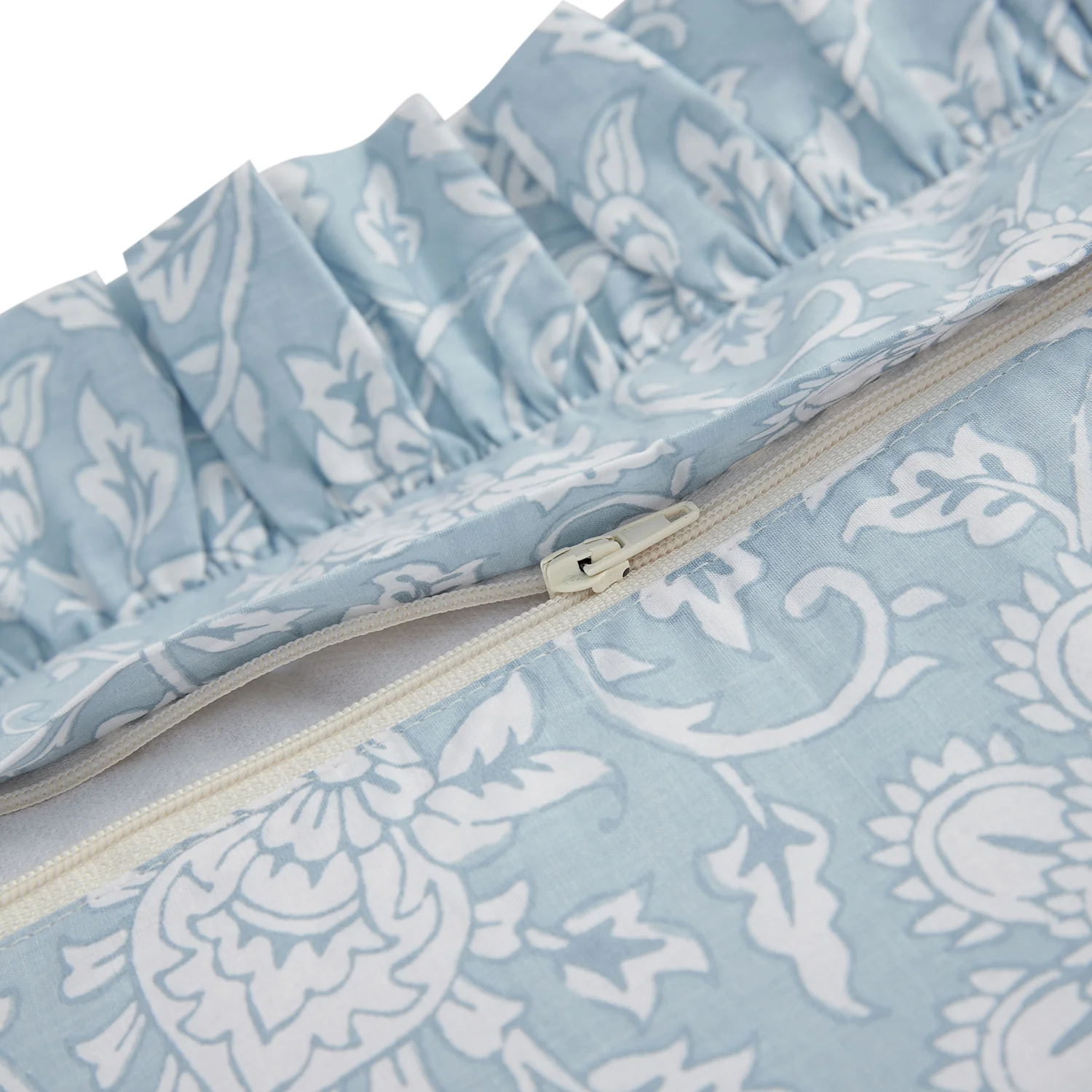 Jaipur Serenity Sky Blue Ruffle 210 Thread Count Cotton Percale Pillowcases - Pair - Image 7