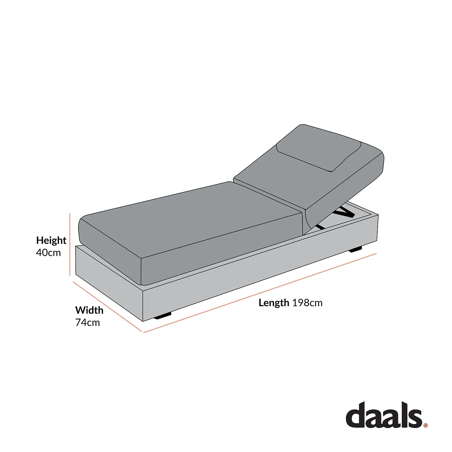 Jardin Aluminium Outdoor Sun Lounger, Natural with Blue Stripes - Image 8
