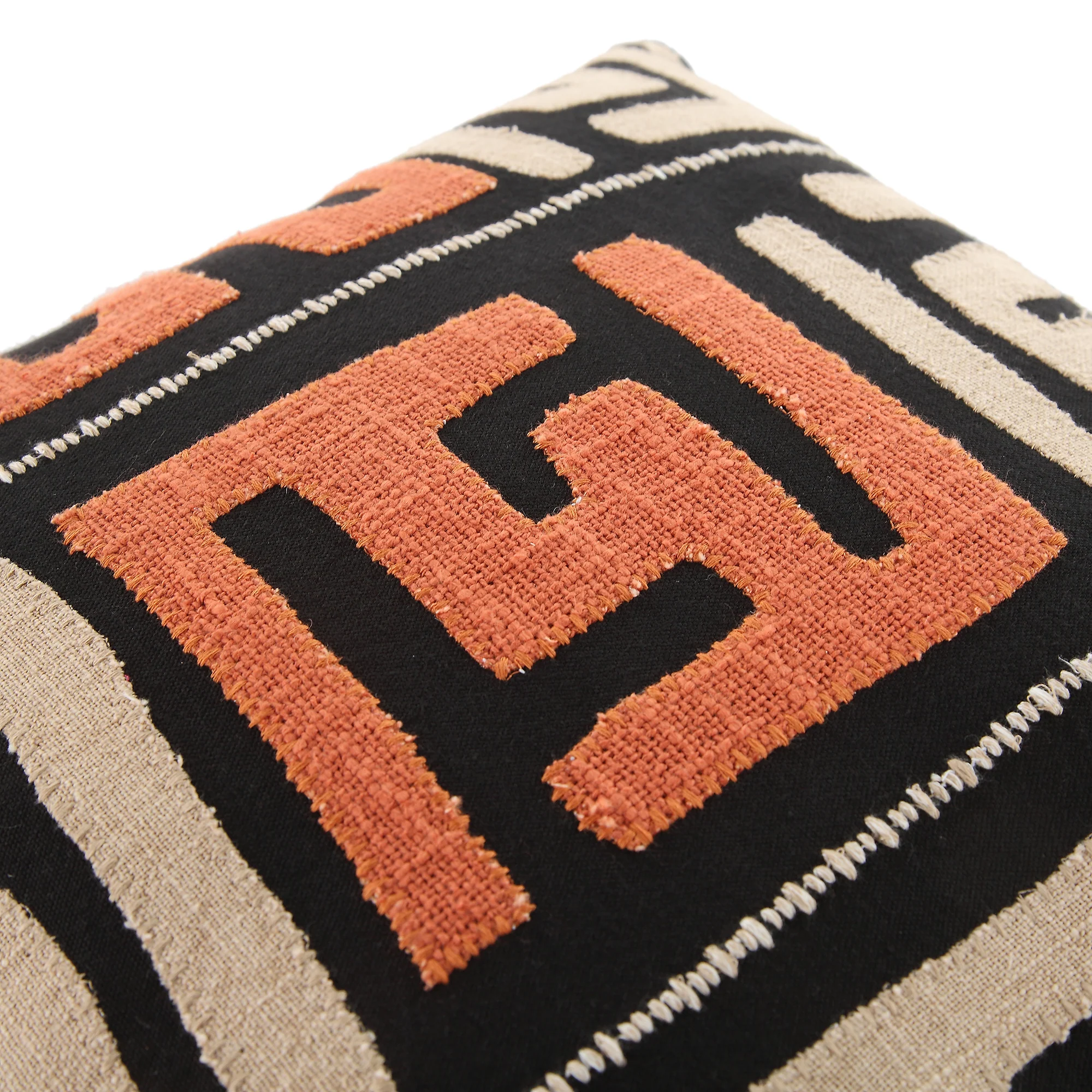 Javari Burnt Terracotta Appliqué Cushion - Image 5