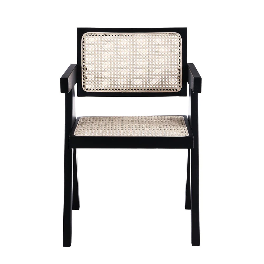 Jeanne Black Colour Cane Rattan Solid Beech Wood Dining Chair - Image 4