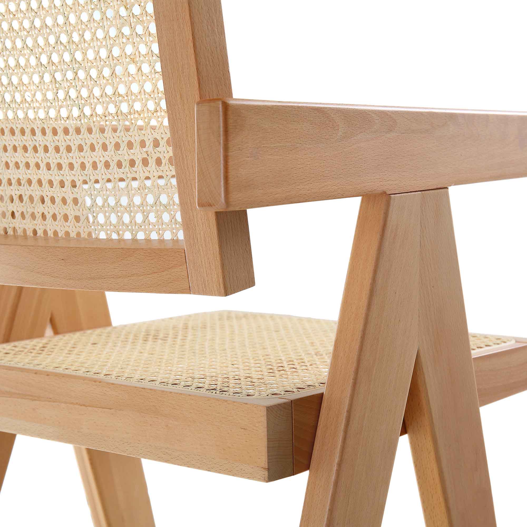 Jeanne Natural Colour Cane Rattan Solid Beech Wood Counter Stool - Image 11