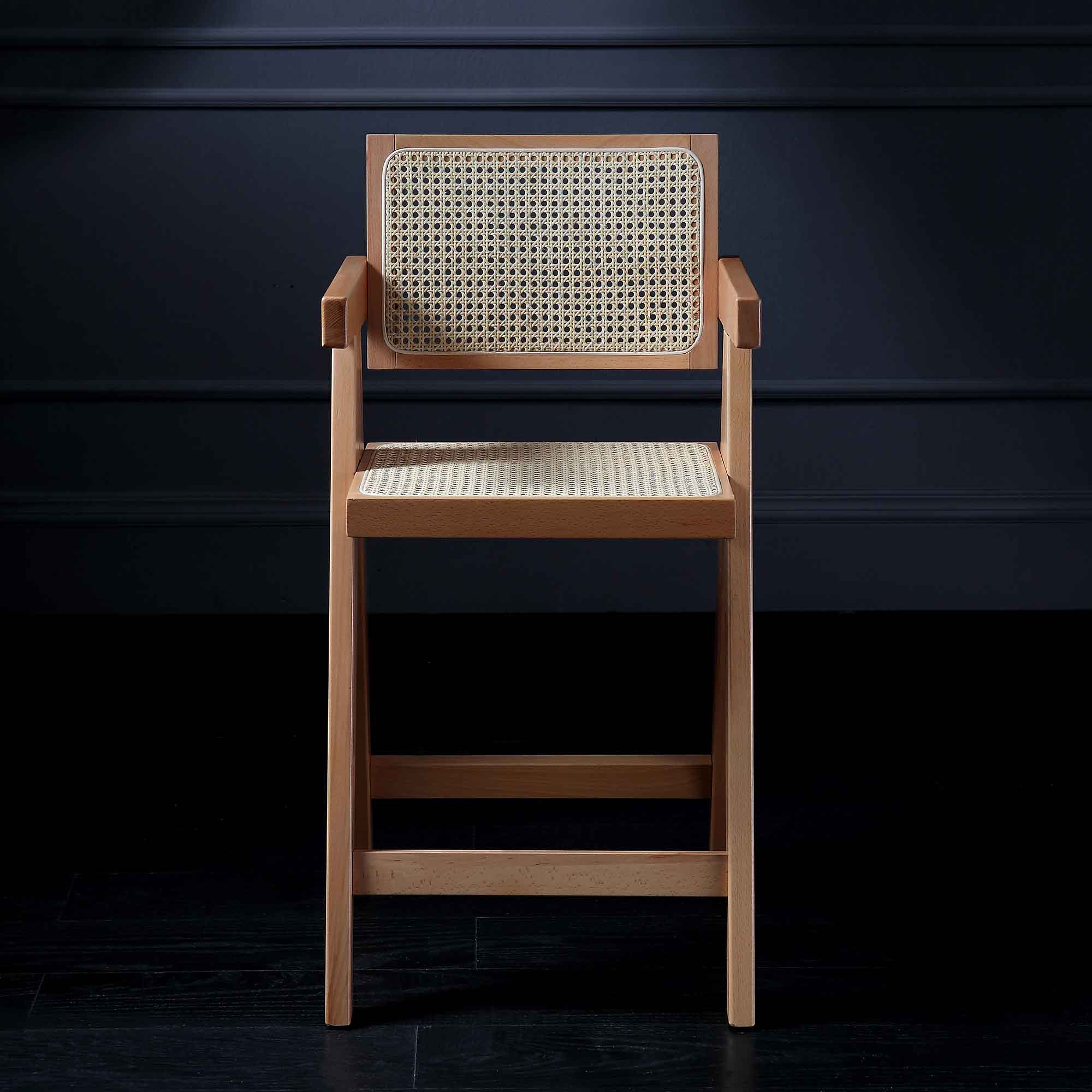 Jeanne Natural Colour Cane Rattan Solid Beech Wood Counter Stool - Image 2