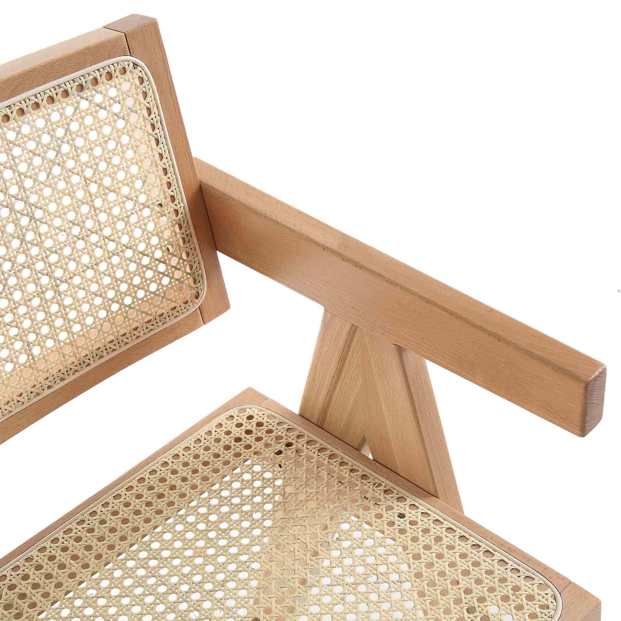 Jeanne Natural Colour Cane Rattan Solid Beech Wood Counter Stool - Image 9