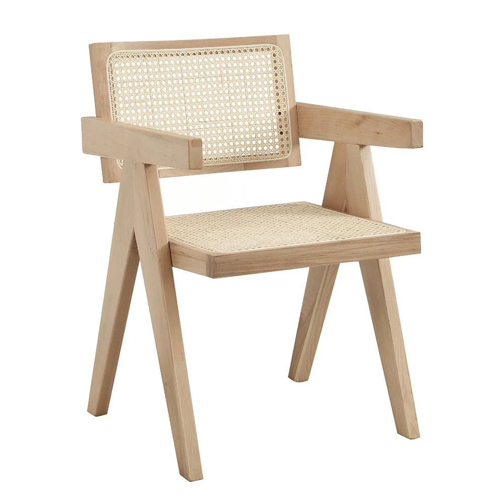 Jeanne Natural Colour Cane Rattan Solid Beech Wood Dining Chair - Image 3