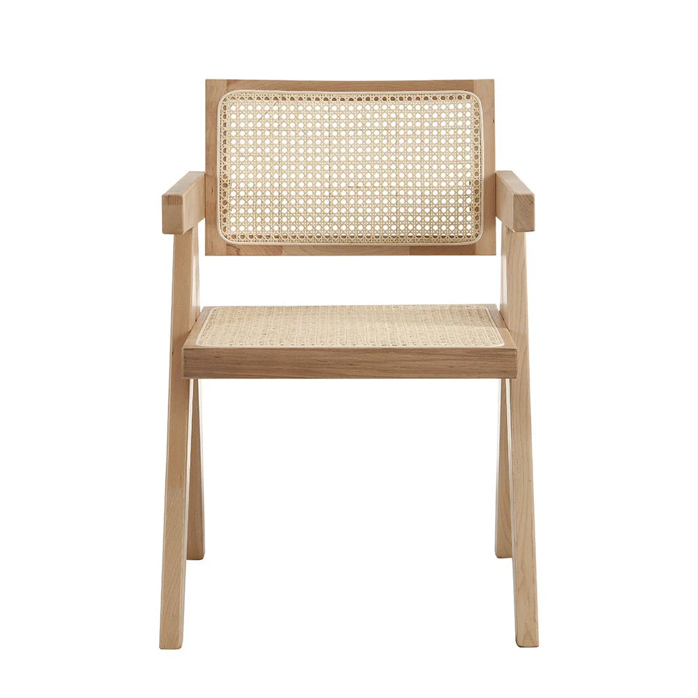 Jeanne Natural Colour Cane Rattan Solid Beech Wood Dining Chair - Image 4