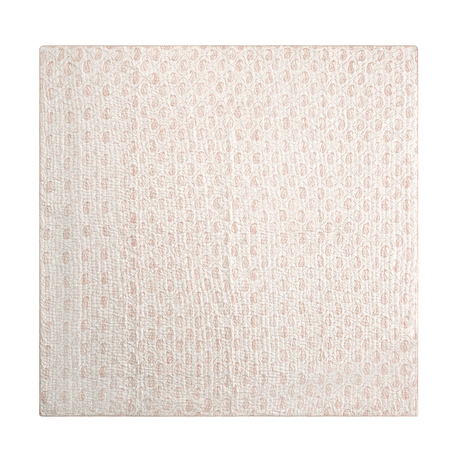 Juliette Peachy Pink Paisley Reversible Quilted Cotton Bedspread - Image 7