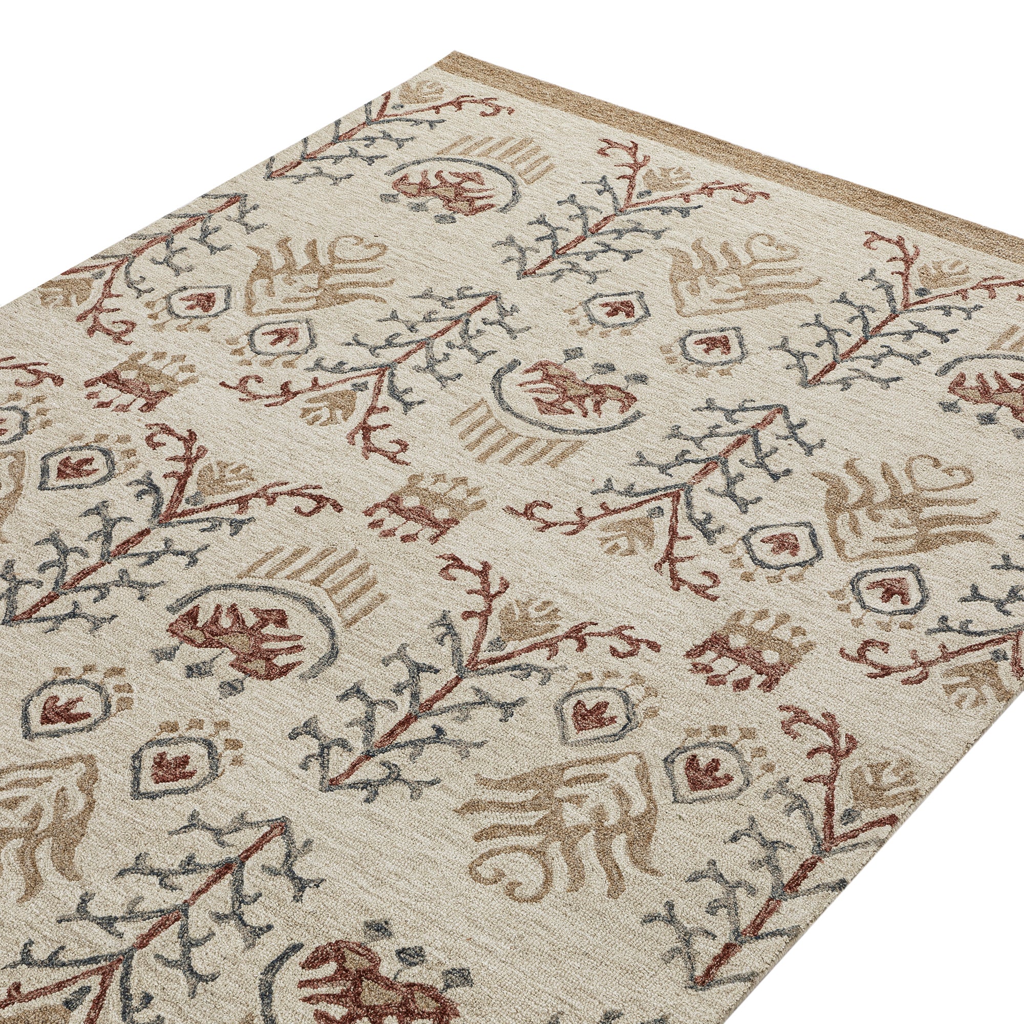 Kadiri Ikat Hand Tufted Wool Rug - Image 4