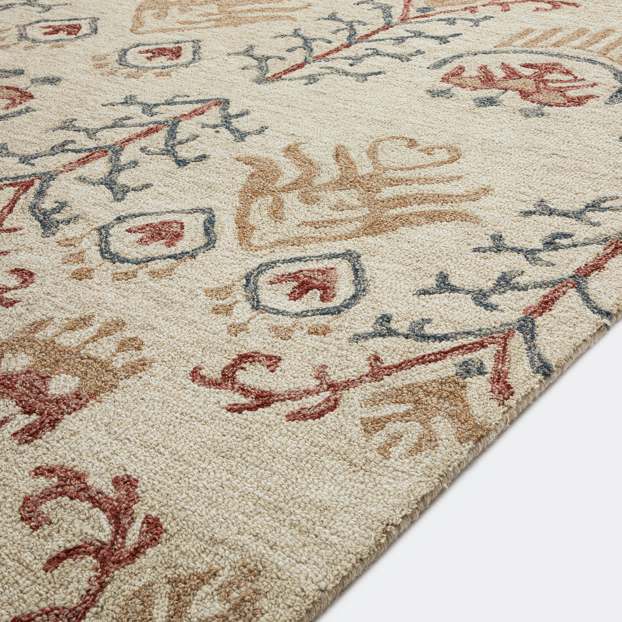 Kadiri Ikat Hand Tufted Wool Rug - Image 6