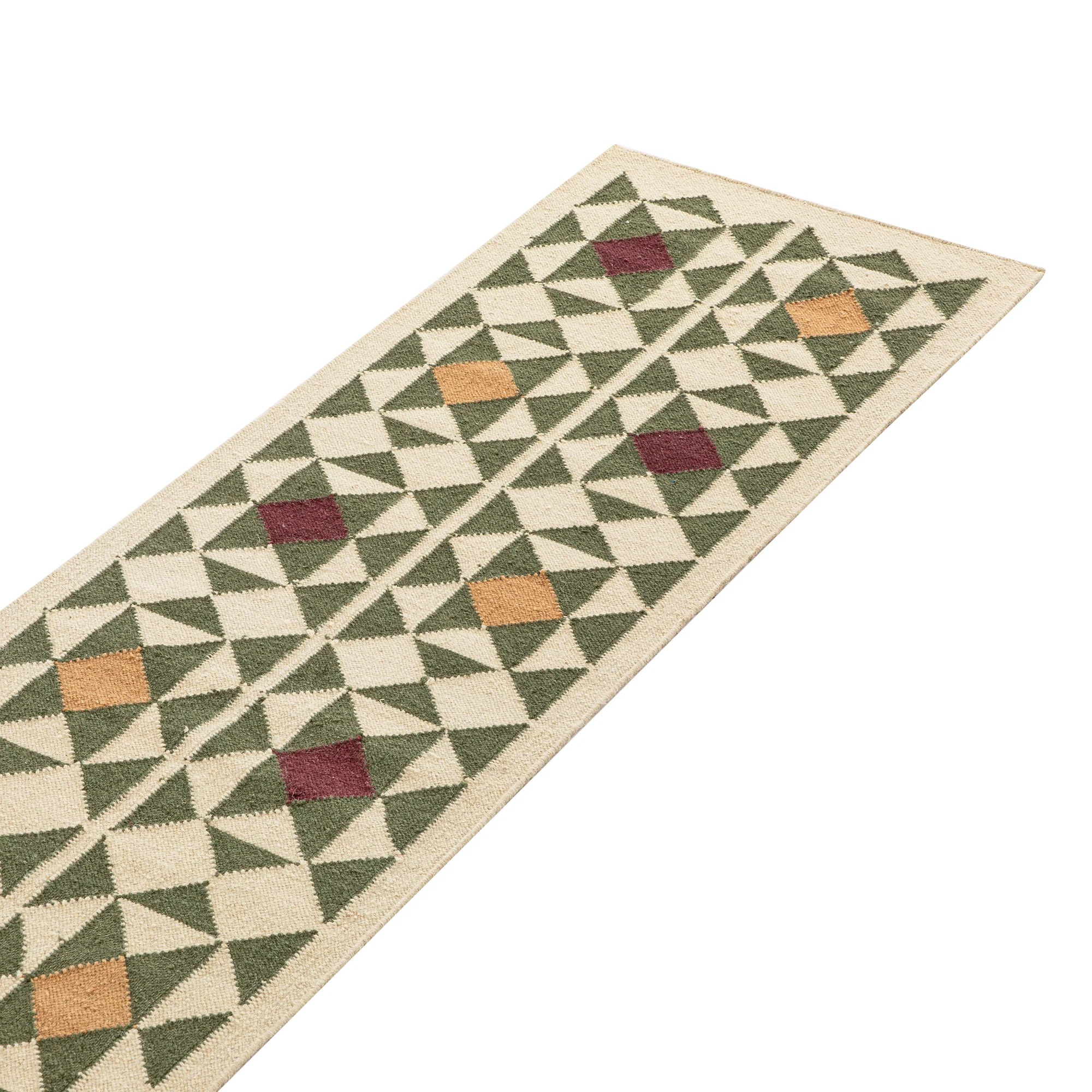 Kamala Geometric Handwoven Wool Runner - Image 2