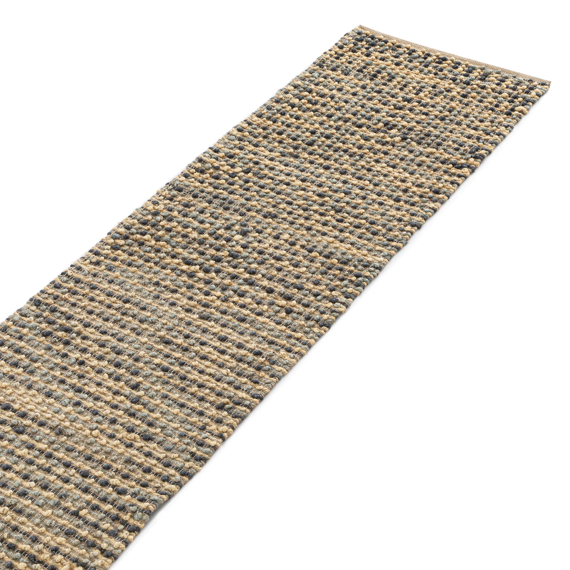 Kansas Bobble Grey Hemp & Cotton Handwoven Runner - Image 2