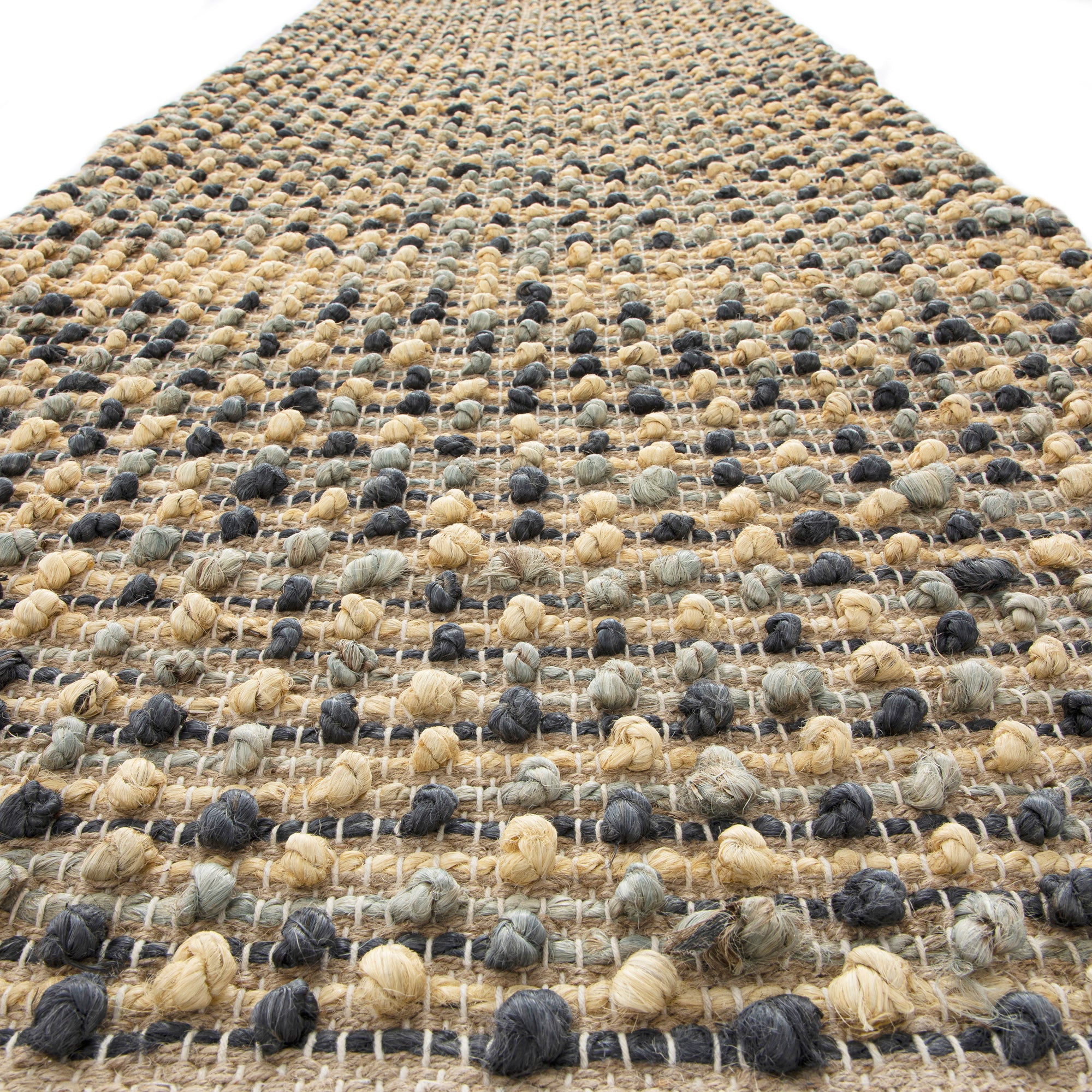 Kansas Bobble Grey Hemp & Cotton Handwoven Runner - Image 4