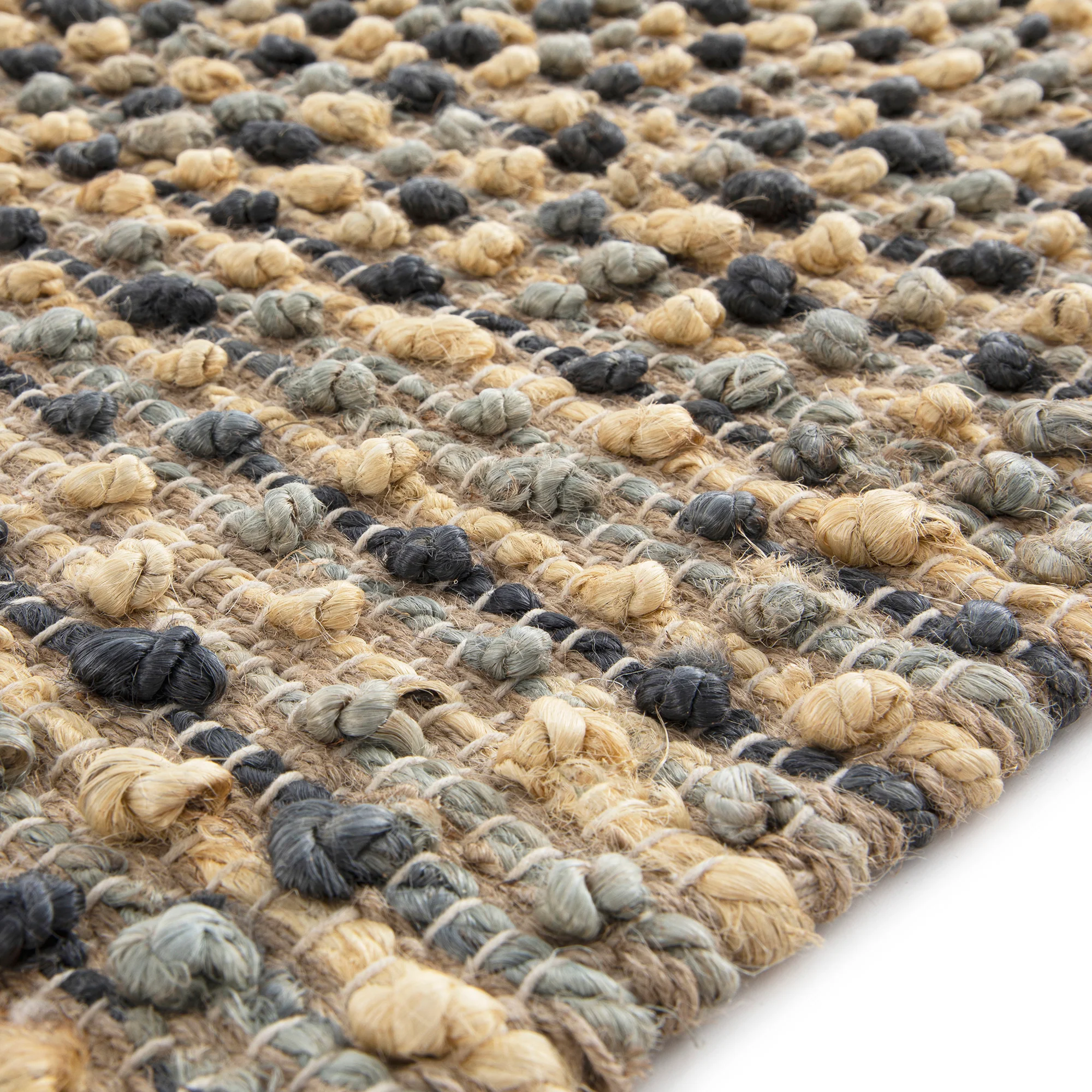 Kansas Bobble Grey Hemp & Cotton Handwoven Runner - Image 5