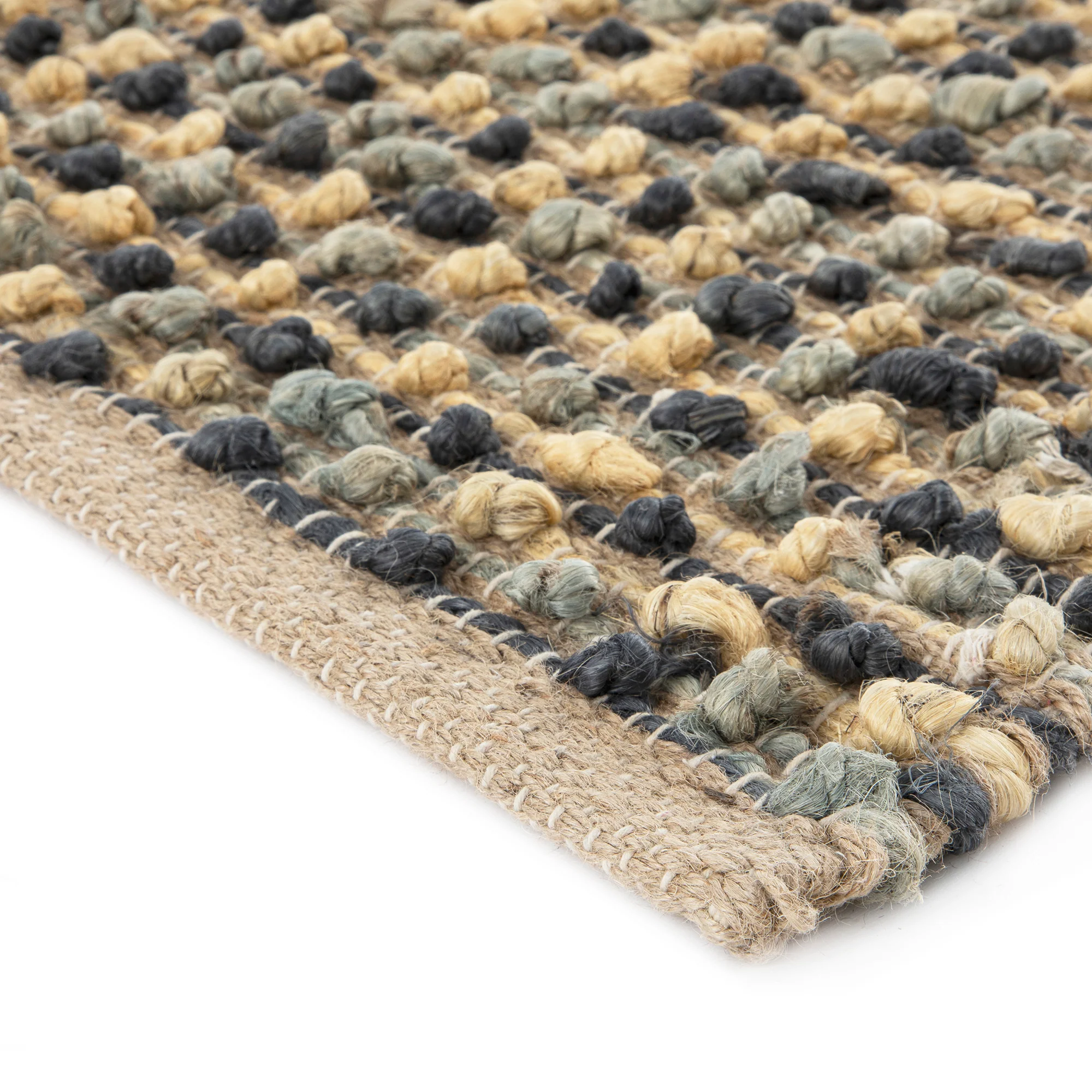 Kansas Bobble Grey Hemp & Cotton Handwoven Runner - Image 6