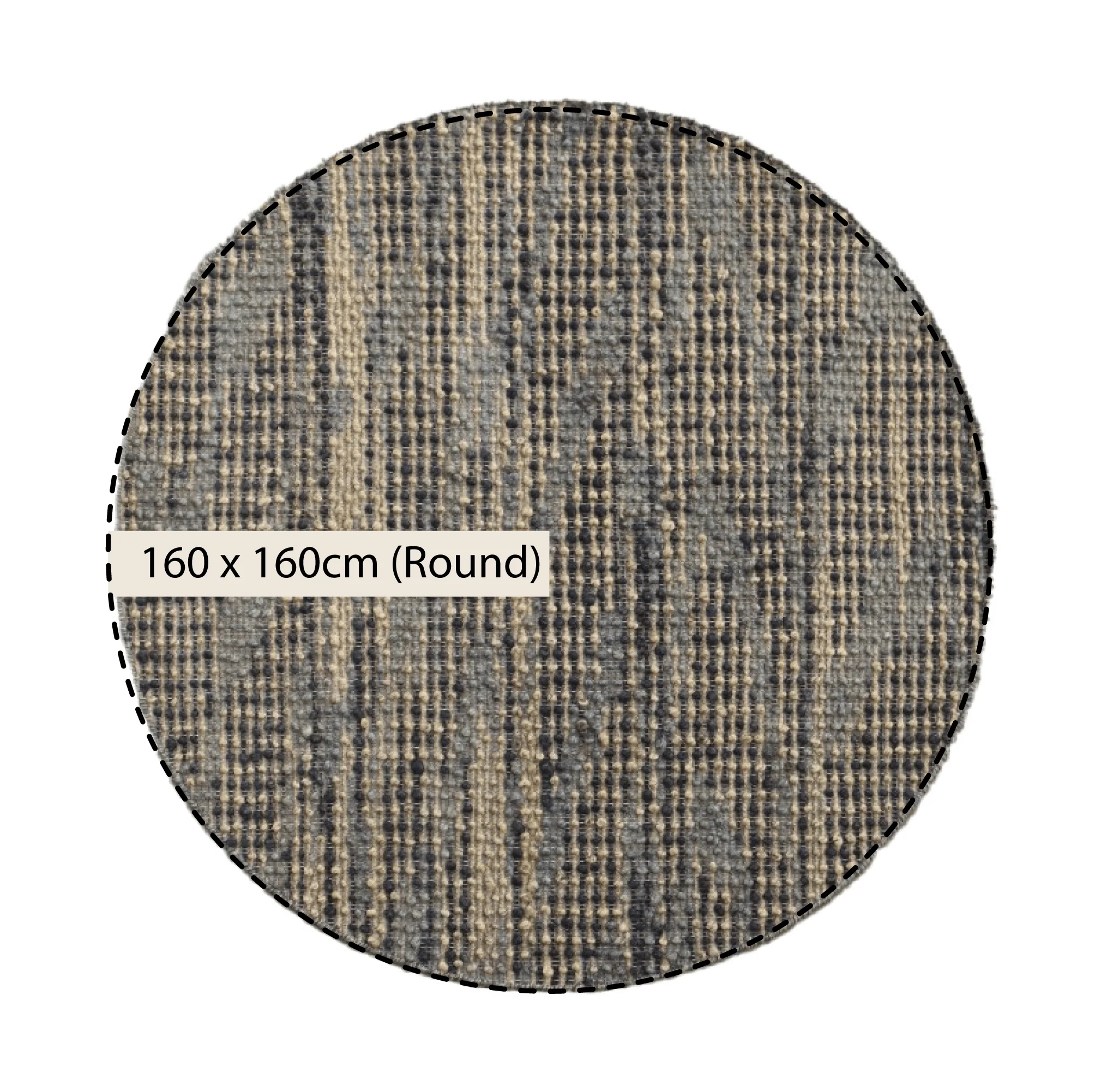 Kansas Bobble Grey Hemp & Cotton Handwoven Round Rug - Image 3