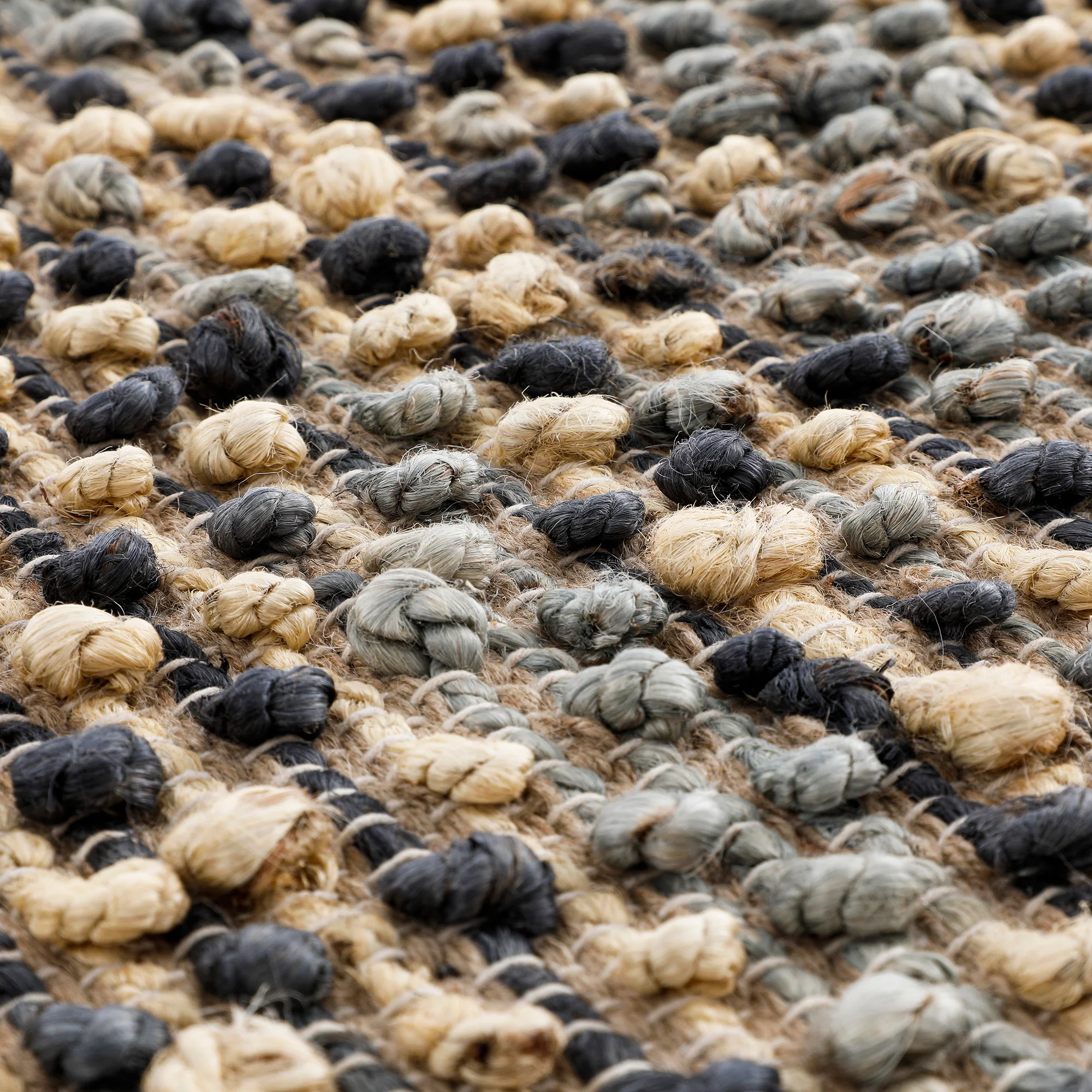 Kansas Bobble Grey Hemp & Cotton Handwoven Round Rug - Image 5