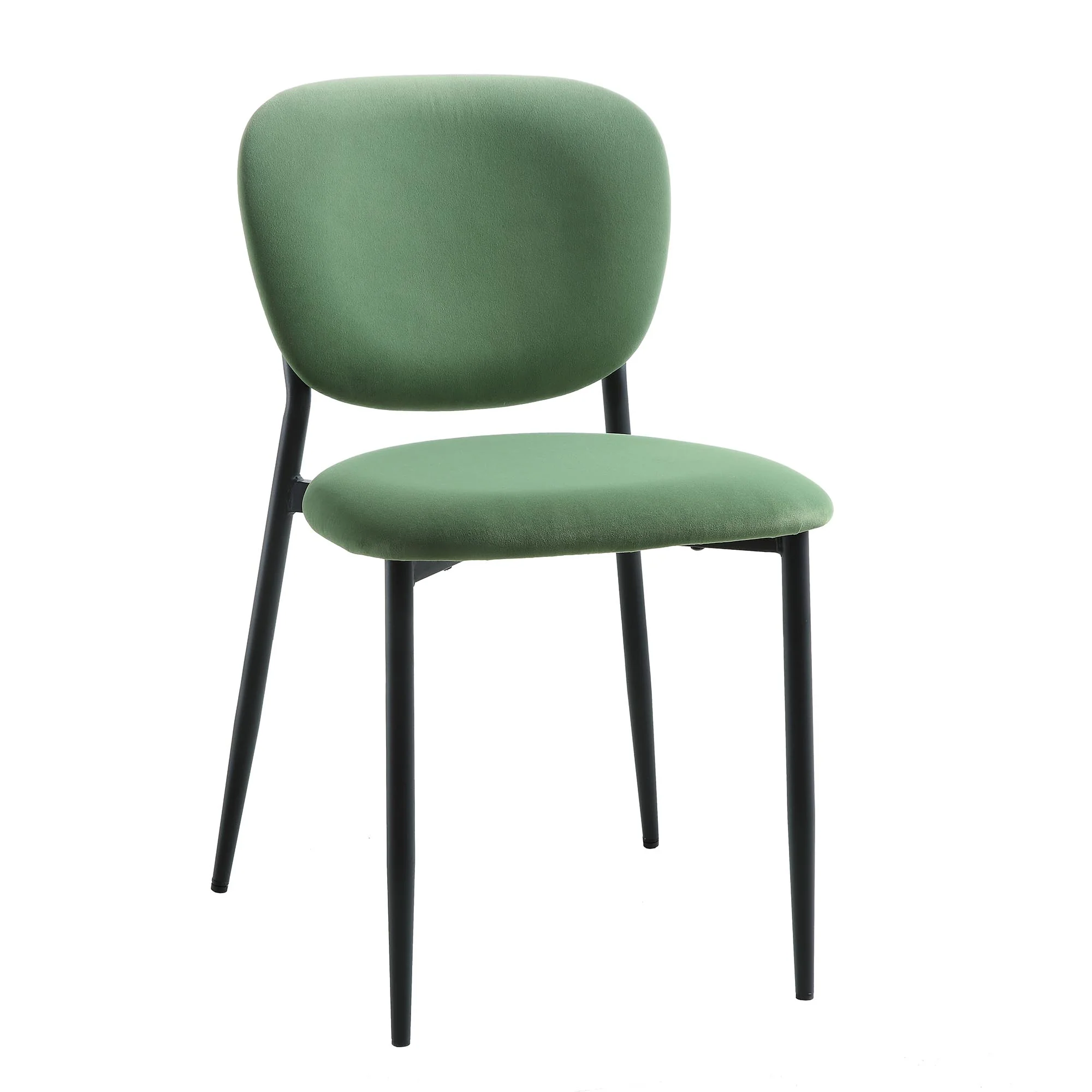 Kelmarsh Set of 2 Grass Green Velvet Upholstered Dining Chairs - Image 3
