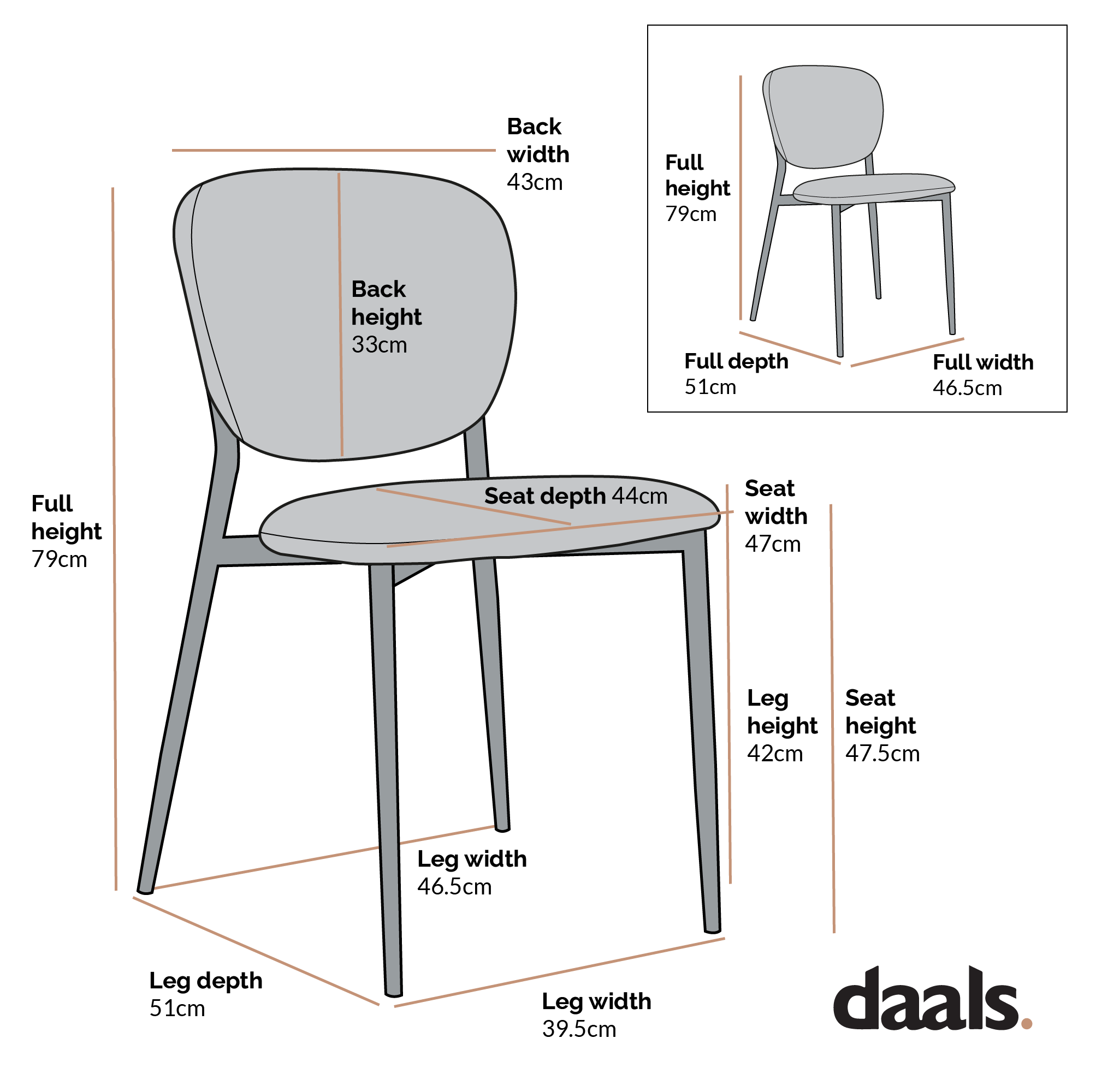 Kelmarsh Set of 2 Light Grey Fabric Upholstered Dining Chairs - Image 4