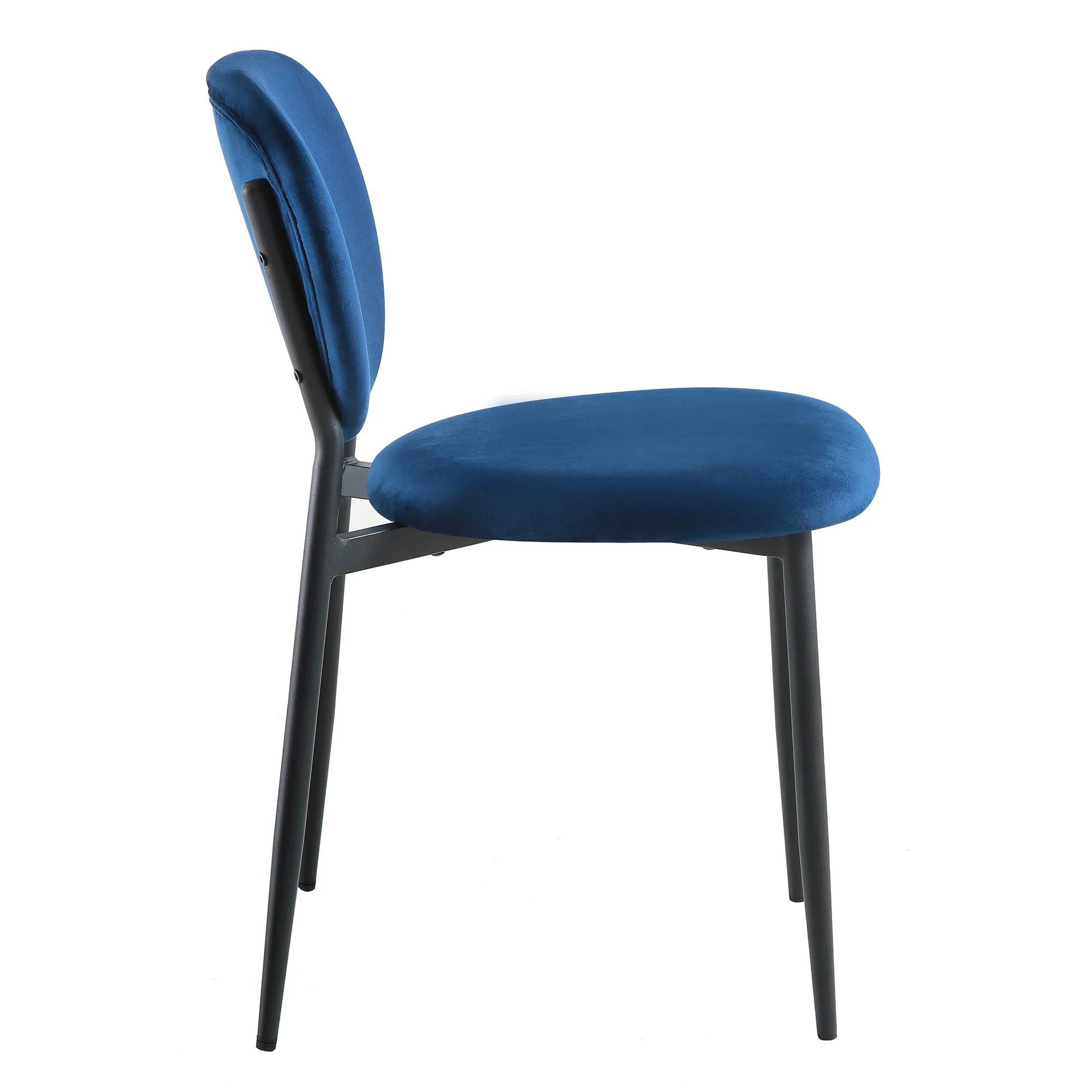 Kelmarsh Set of 2 Navy Blue Velvet Upholstered Dining Chairs - Image 7