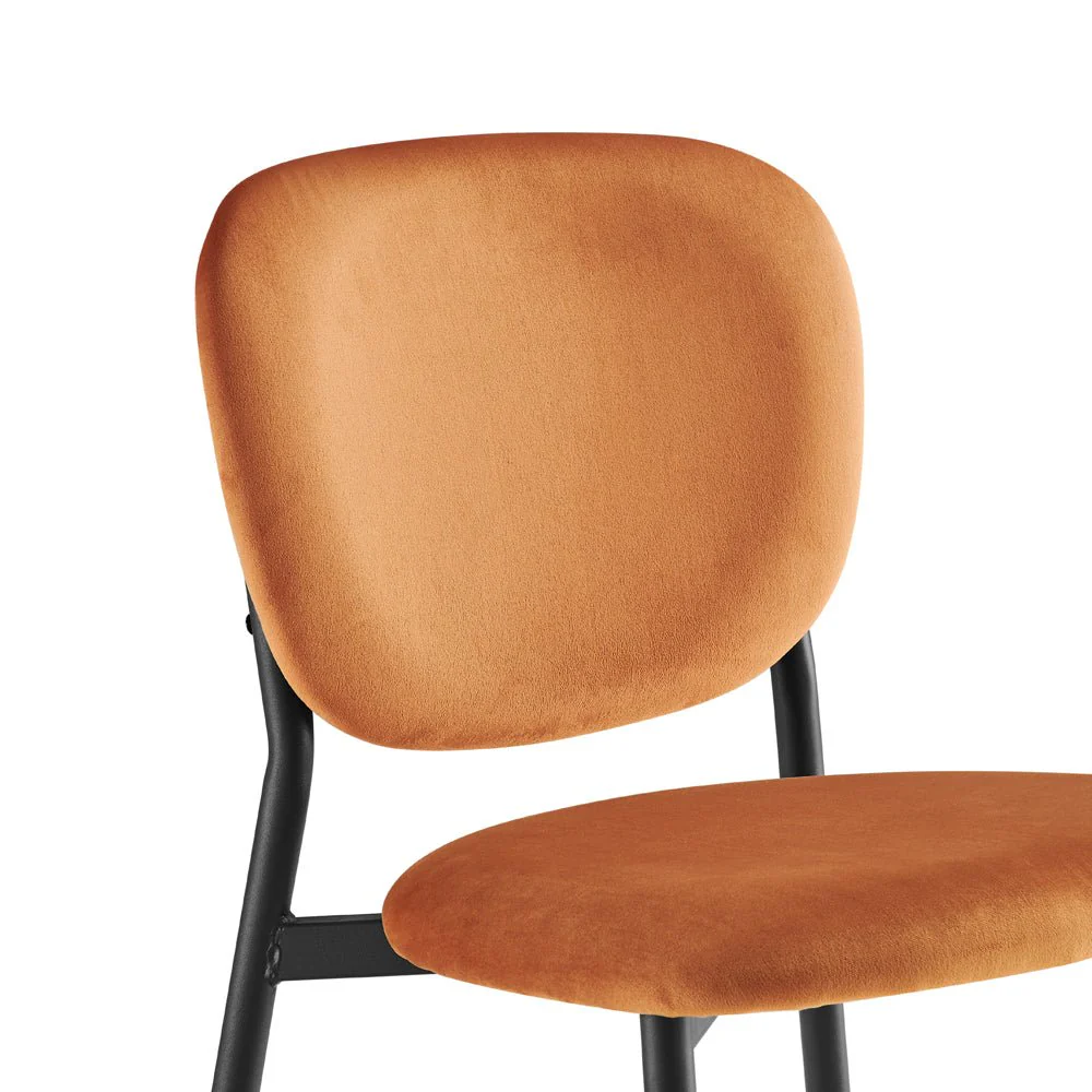 Kelmarsh Set of 2 Orange Velvet Upholstered Dining Chairs - Image 8