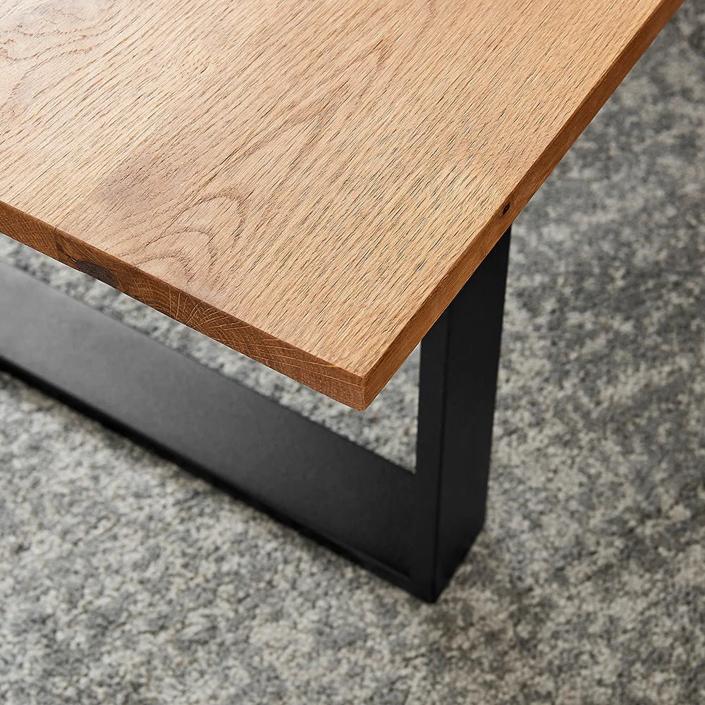 Kelonwa River Effect solid Oak and inset Glass Coffee Table - Image 5