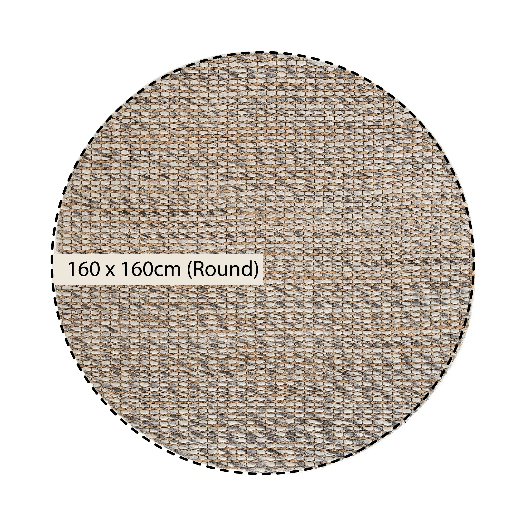 Kerala Variegated Wool and Jute Hand Braided Round Rug - Image 4
