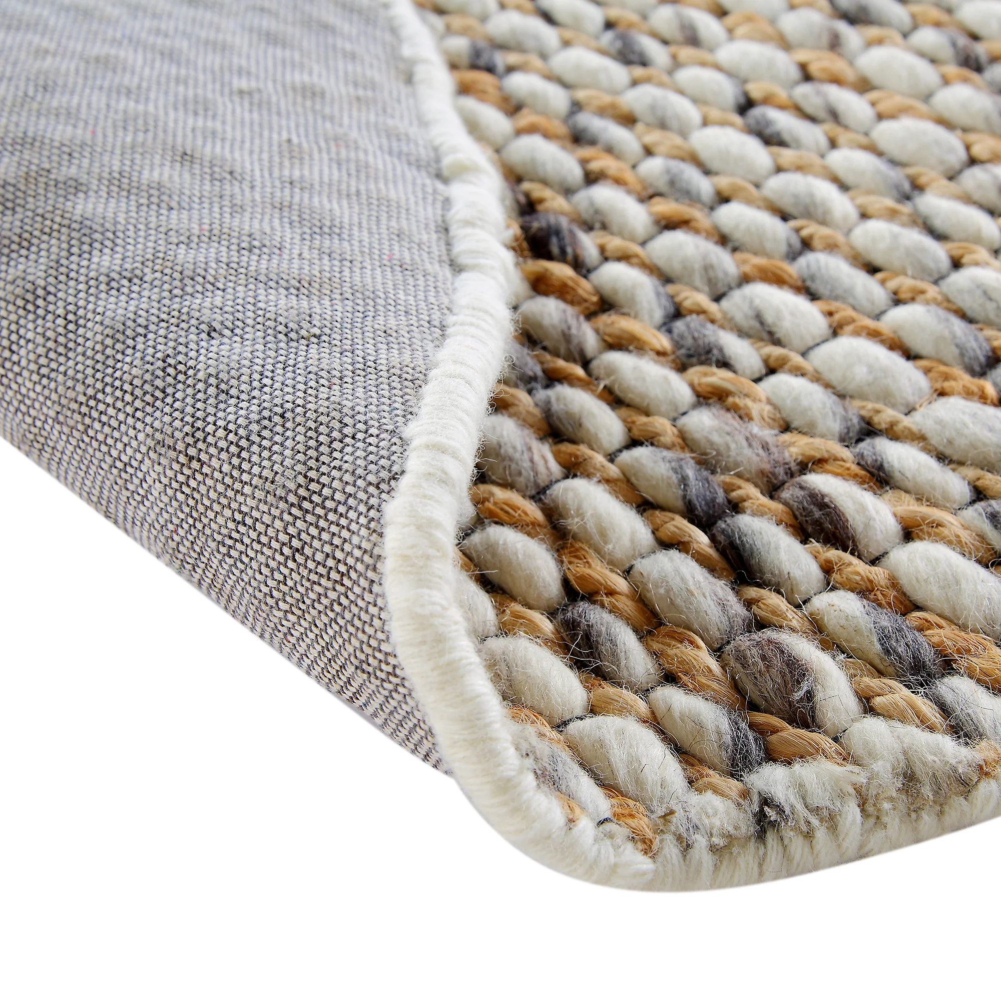 Kerala Variegated Wool and Jute Hand Braided Round Rug - Image 7