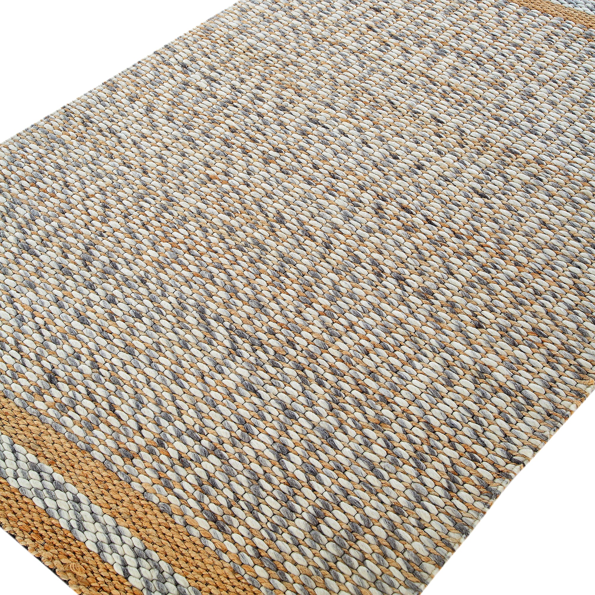 Kerala Variegated Wool and Jute Hand Braided Rug - Image 5
