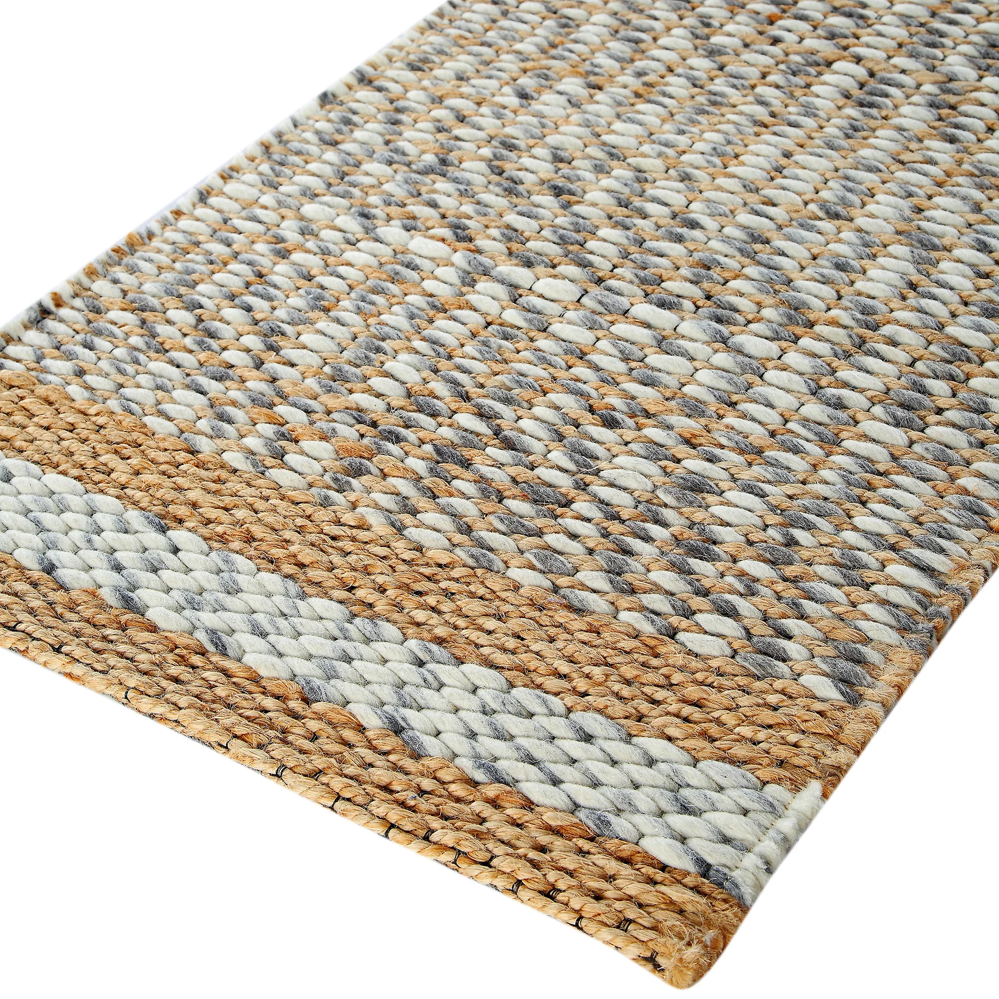 Kerala Variegated Wool and Jute Hand Braided Runner - Image 5