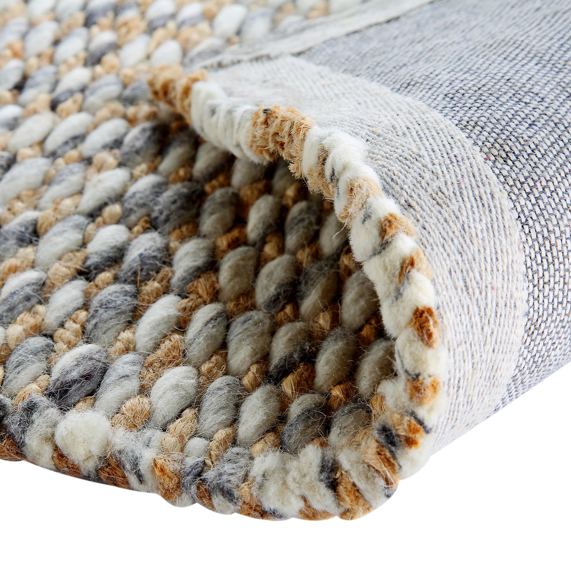 Kerala Variegated Wool and Jute Hand Braided Runner - Image 8