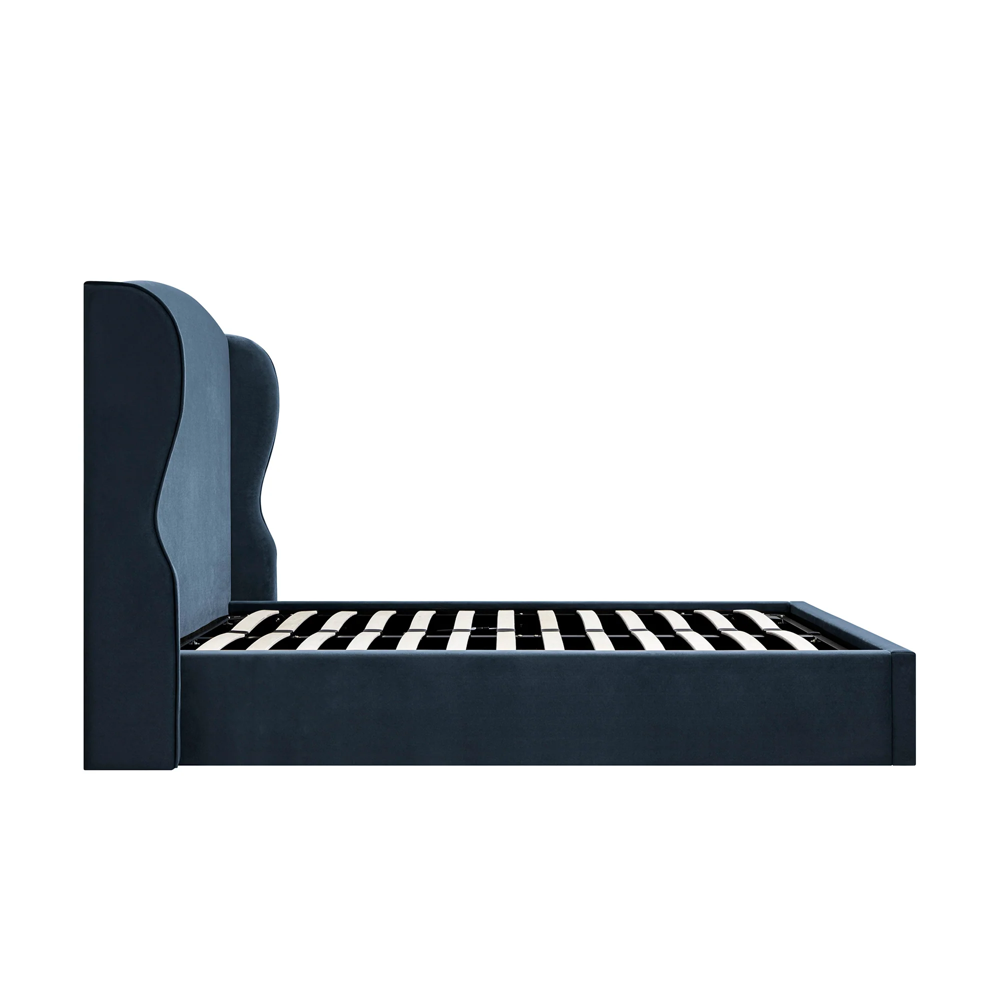 Kimberly Winged Upholstered Storage Bed, Aegean Blue Velvet - Image 13