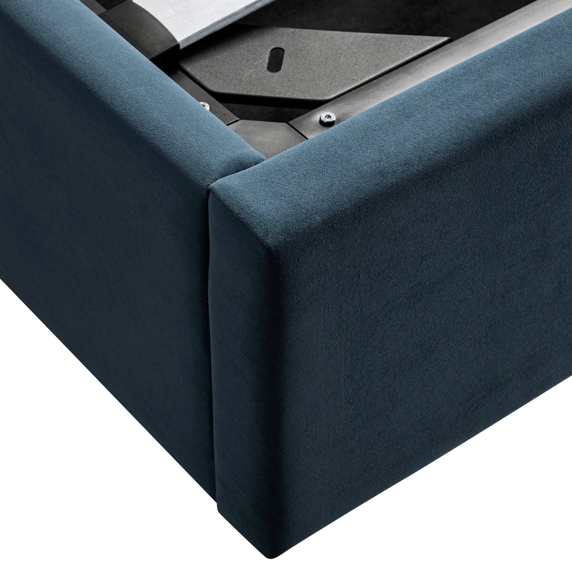 Kimberly Winged Upholstered Storage Bed, Aegean Blue Velvet - Image 18