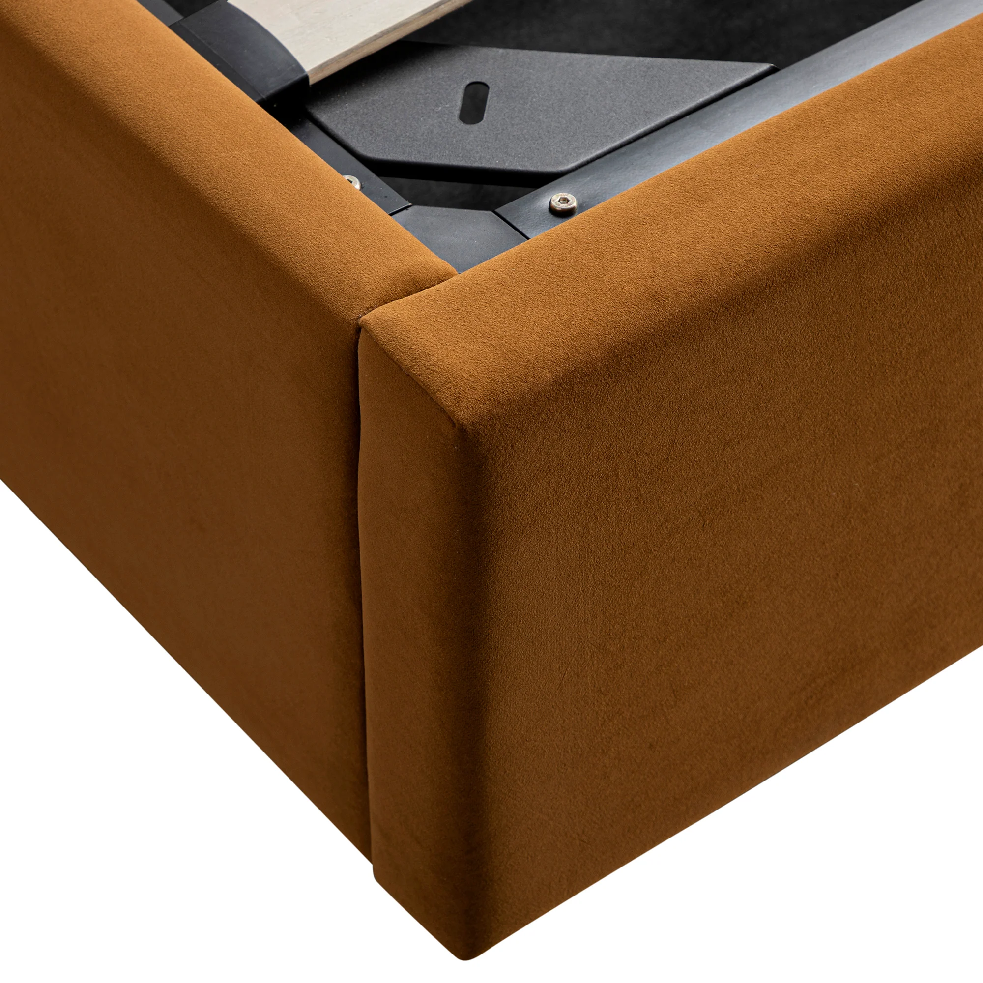 Kimberly Winged Upholstered Storage Bed, Cinnamon Velvet - Image 18