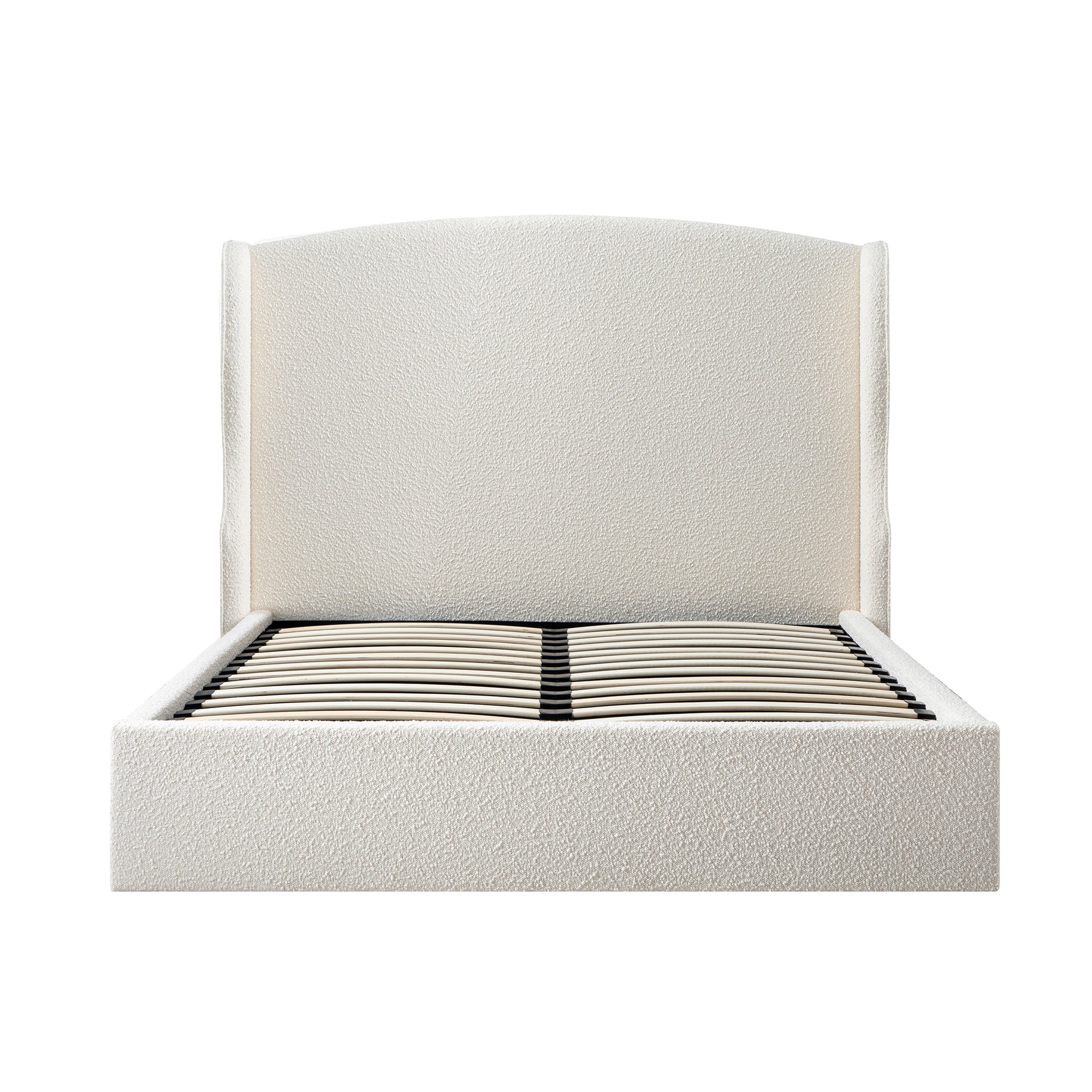 Kimberly Winged Upholstered Storage Bed, Ecru Boucle - Image 8