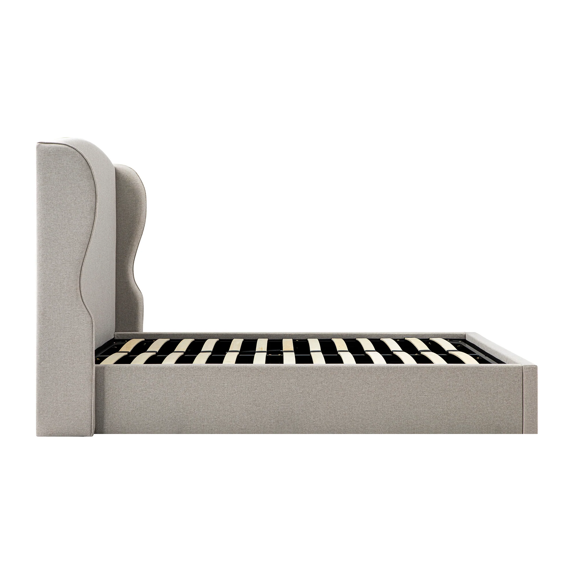 Kimberly Winged Upholstered Storage Bed, Sand Fabric - Image 12