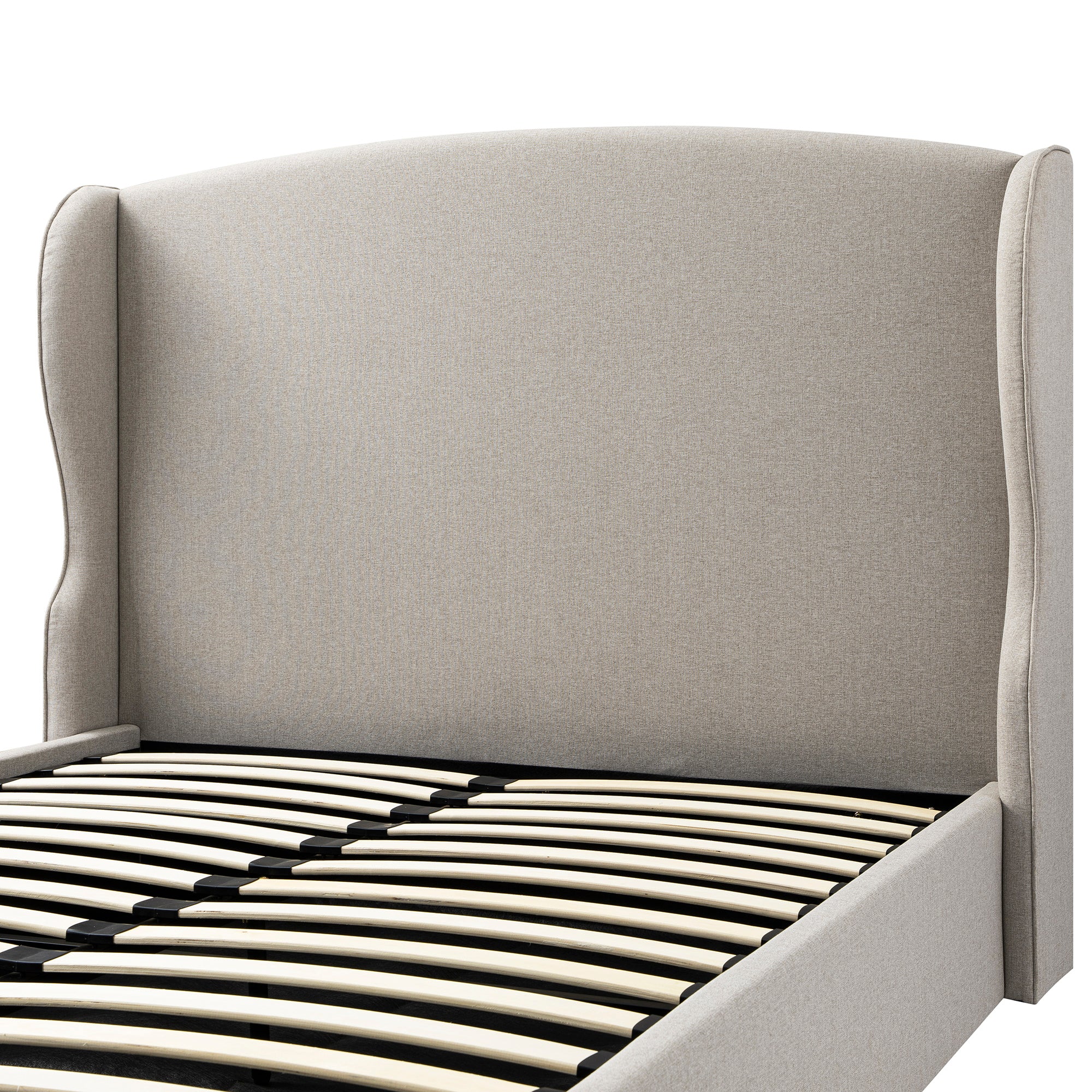 Kimberly Winged Upholstered Storage Bed, Sand Fabric - Image 14
