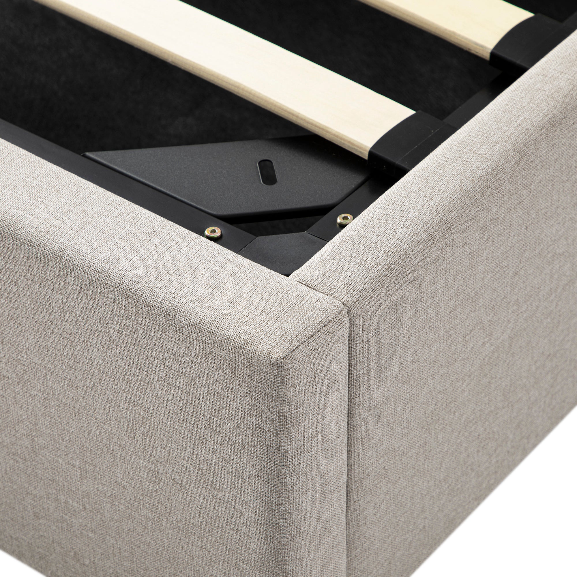 Kimberly Winged Upholstered Storage Bed, Sand Fabric - Image 17