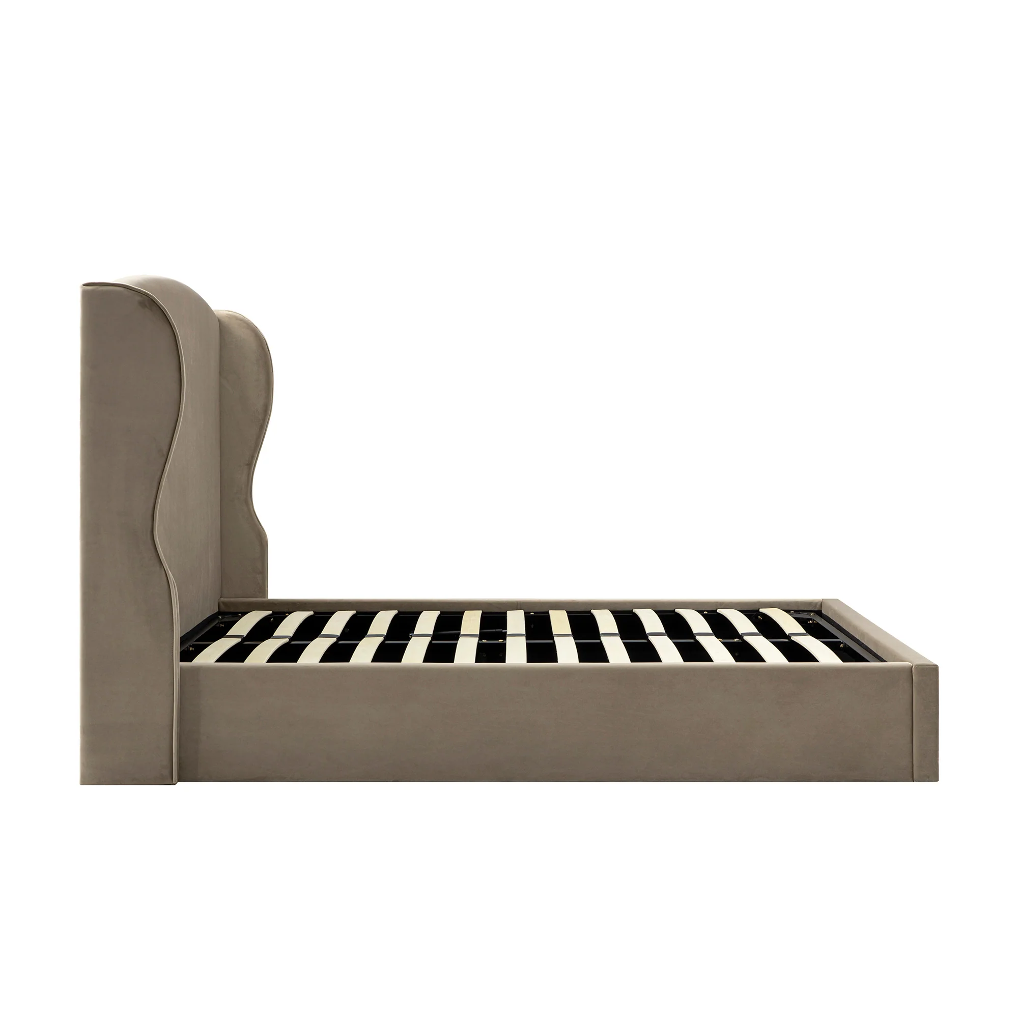 Kimberly Winged Upholstered Storage Bed, Taupe Velvet - Image 12