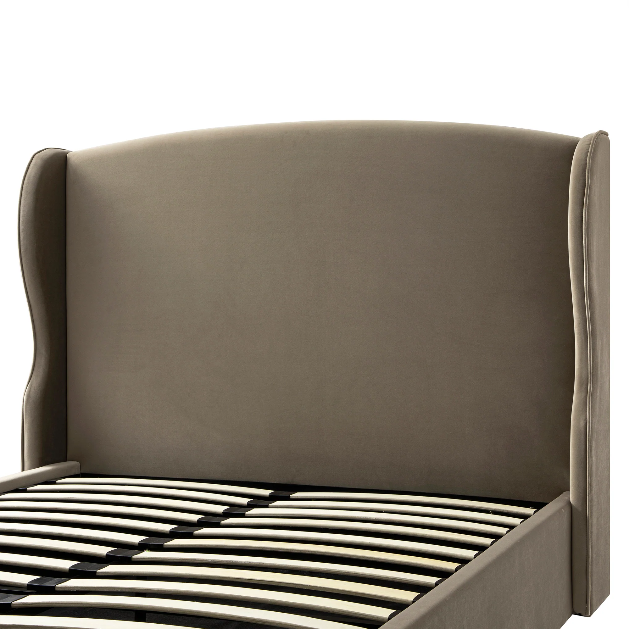 Kimberly Winged Upholstered Storage Bed, Taupe Velvet - Image 14