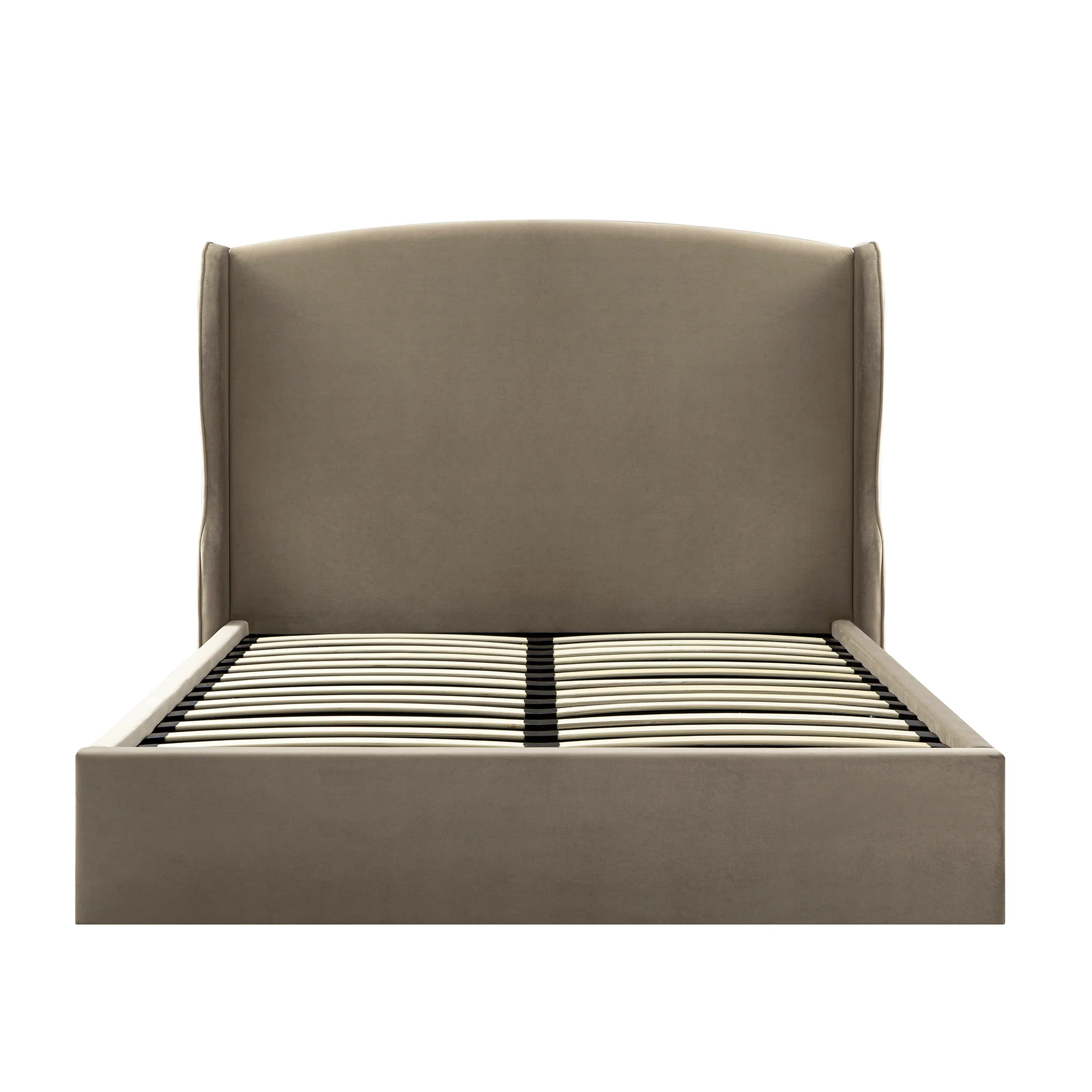 Kimberly Winged Upholstered Storage Bed, Taupe Velvet - Image 8
