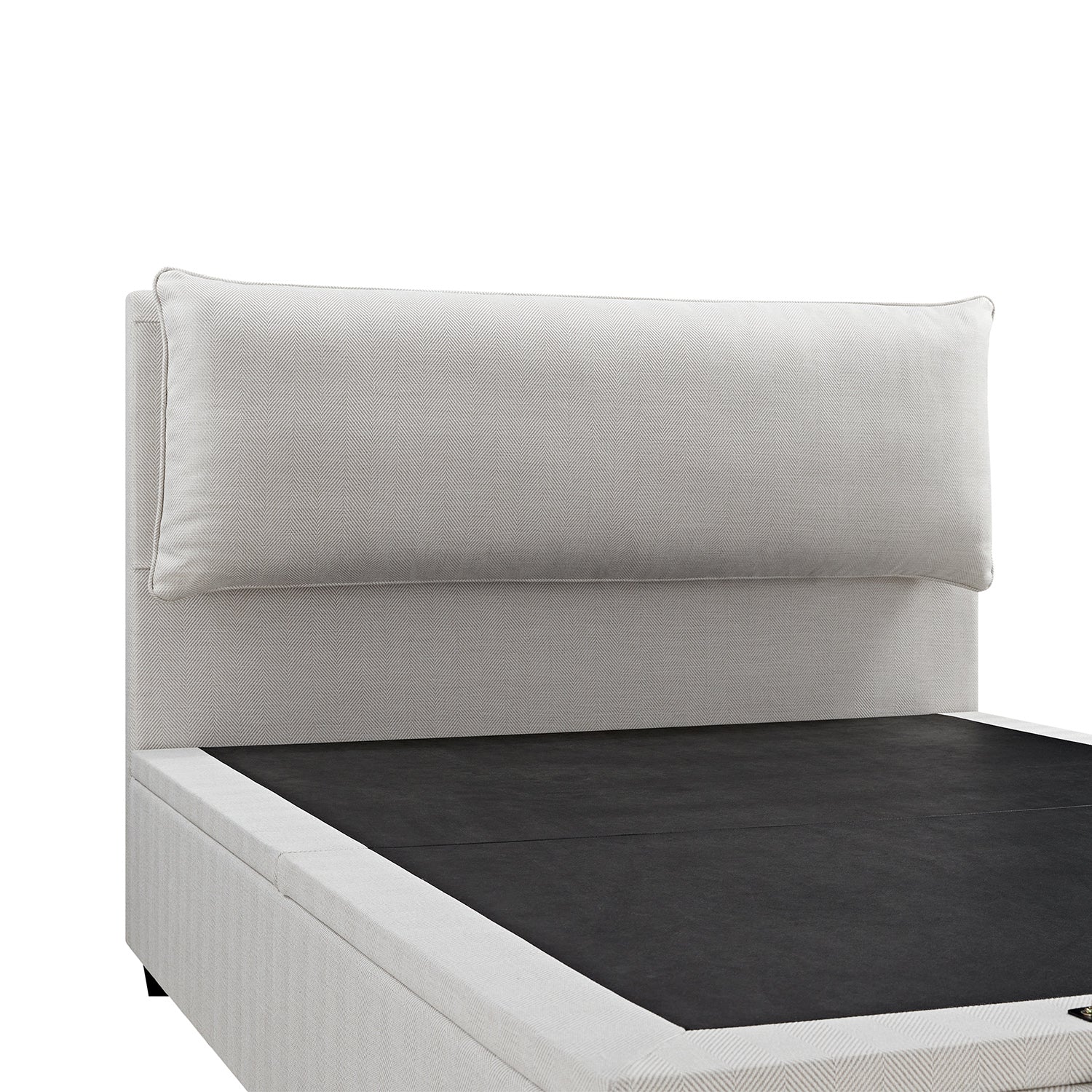 Kricia Upholstered Storage Bed with Pillow Headboard, Oatmeal Chevron - Image 15