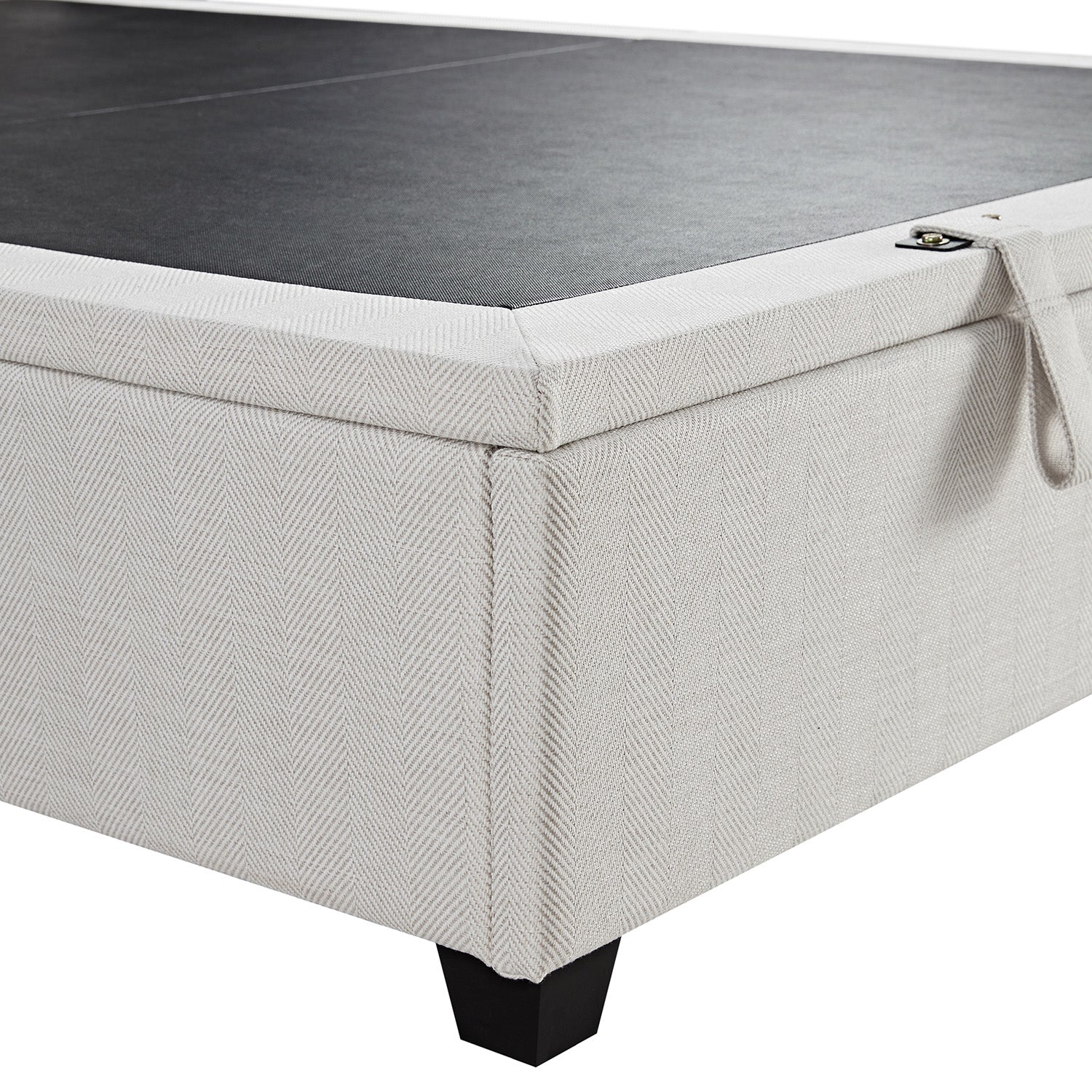 Kricia Upholstered Storage Bed with Pillow Headboard, Oatmeal Chevron - Image 18