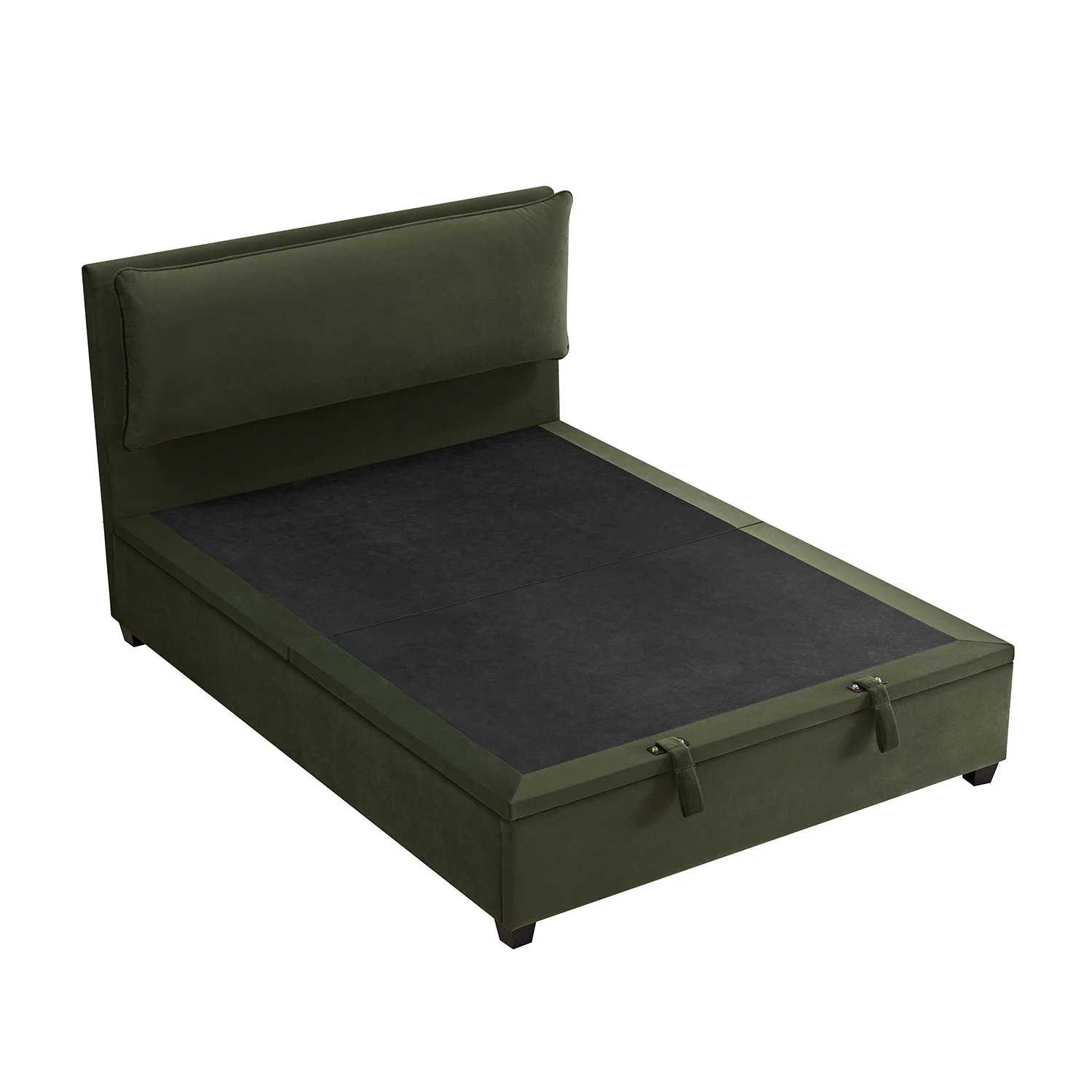 Kricia Upholstered Storage Bed with Pillow Headboard, Moss Green Velvet - Image 14